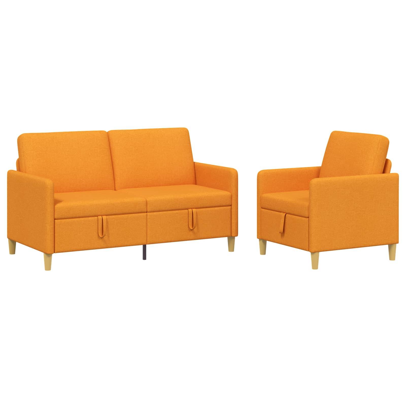 vidaXL Sofa Set mit Stauraum 2 pcs Dunkelgelb Polyester