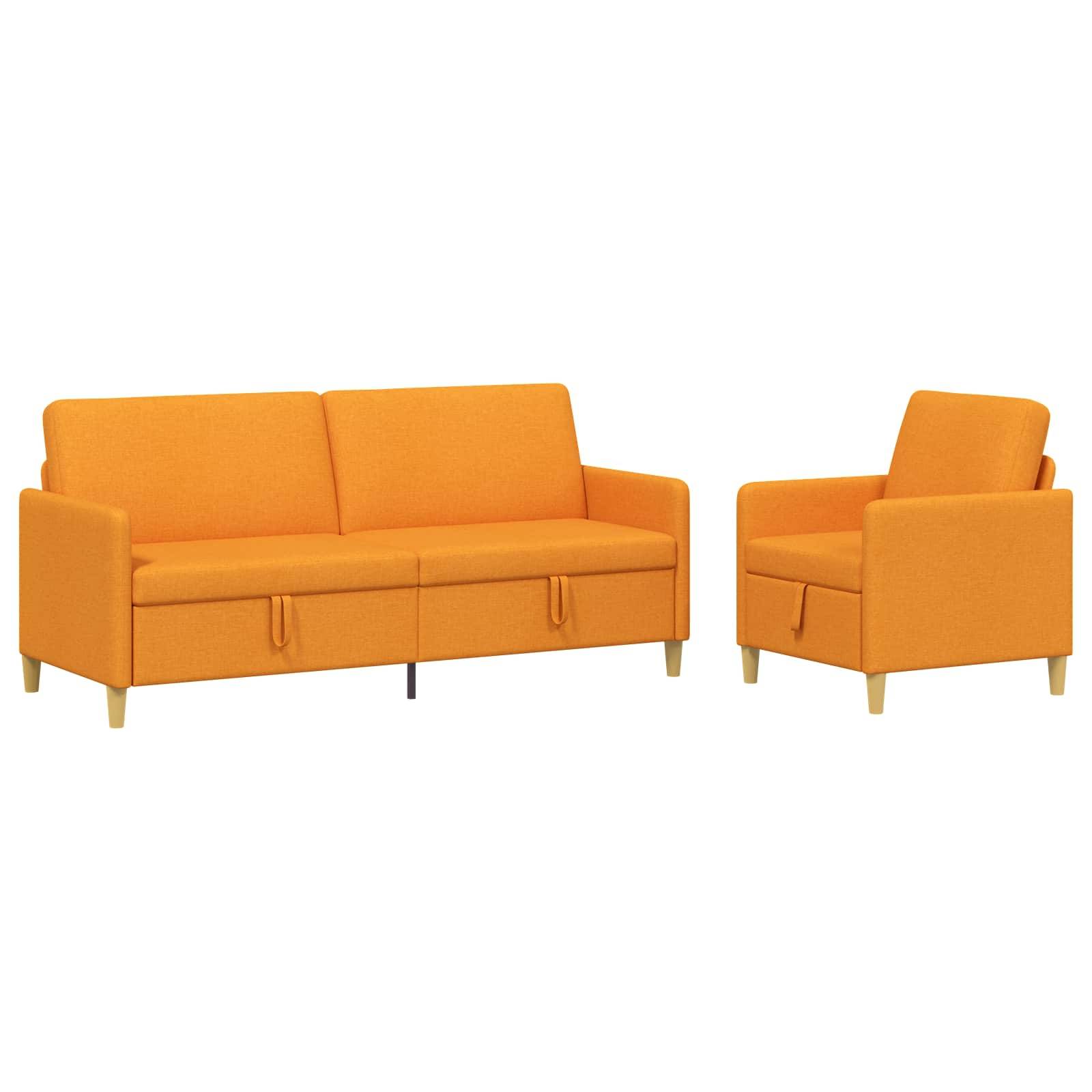 vidaXL Sofa Set mit Stauraum 2 pcs Dunkelgelb Polyester
