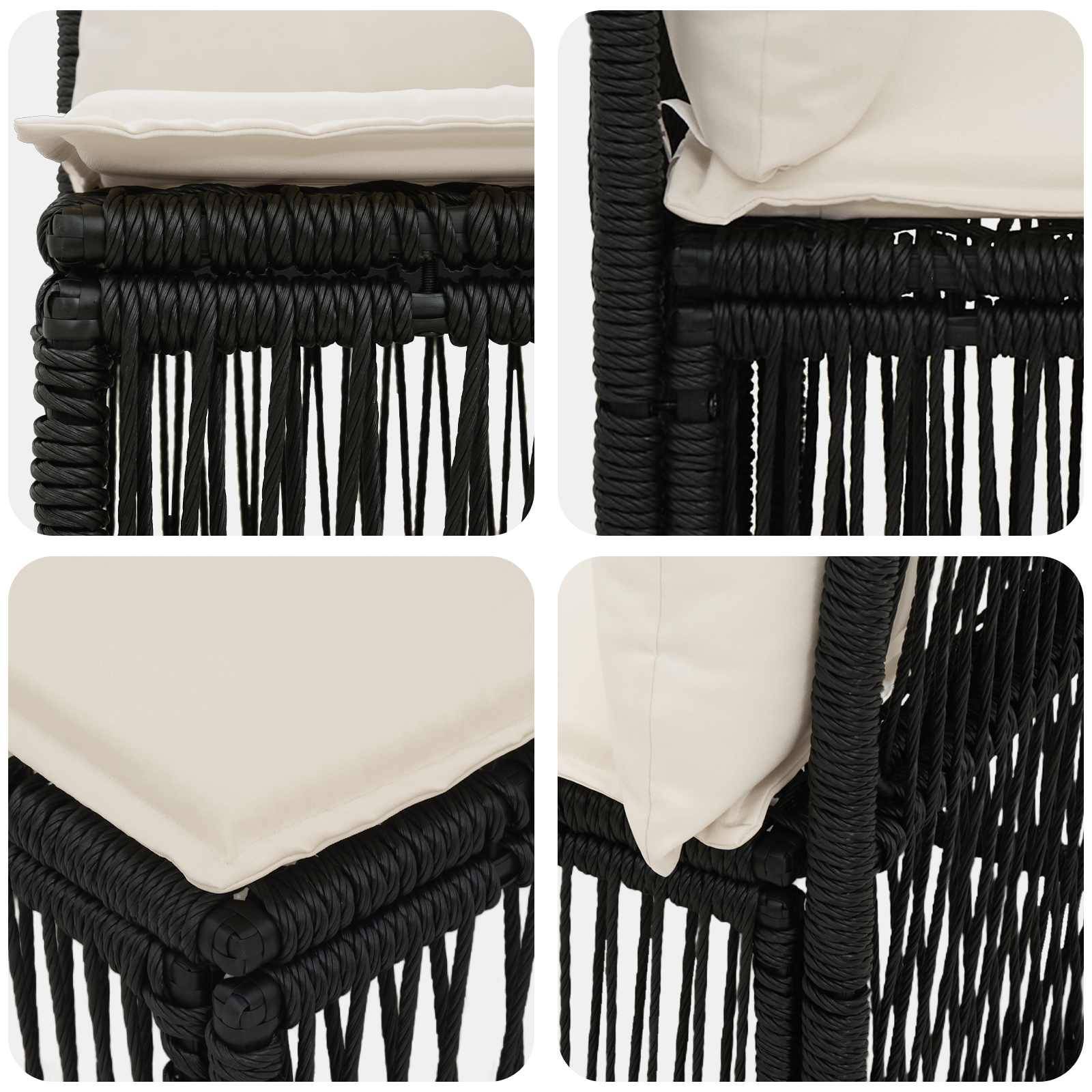 vidaXL Gartensofa-set 9 stk. Schwarz Poly-Rattan
