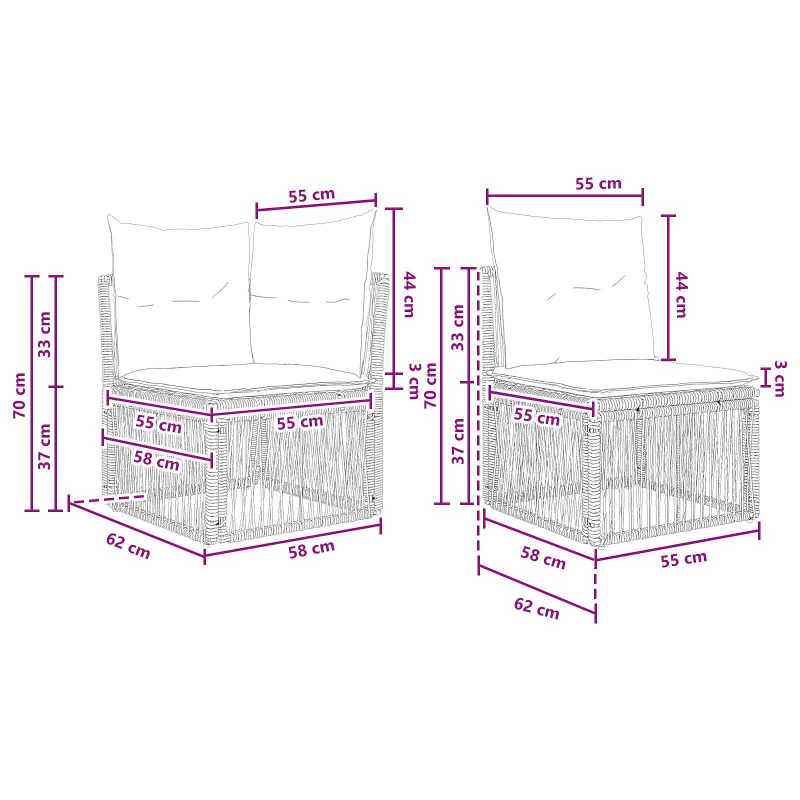 vidaXL Gartensofa-set 8 pcs Beige Poly-Rattan
