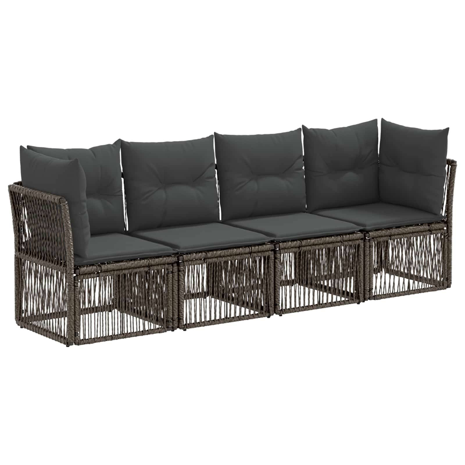 vidaXL Gartensofa-set 4 pcs Grau Poly-Rattan