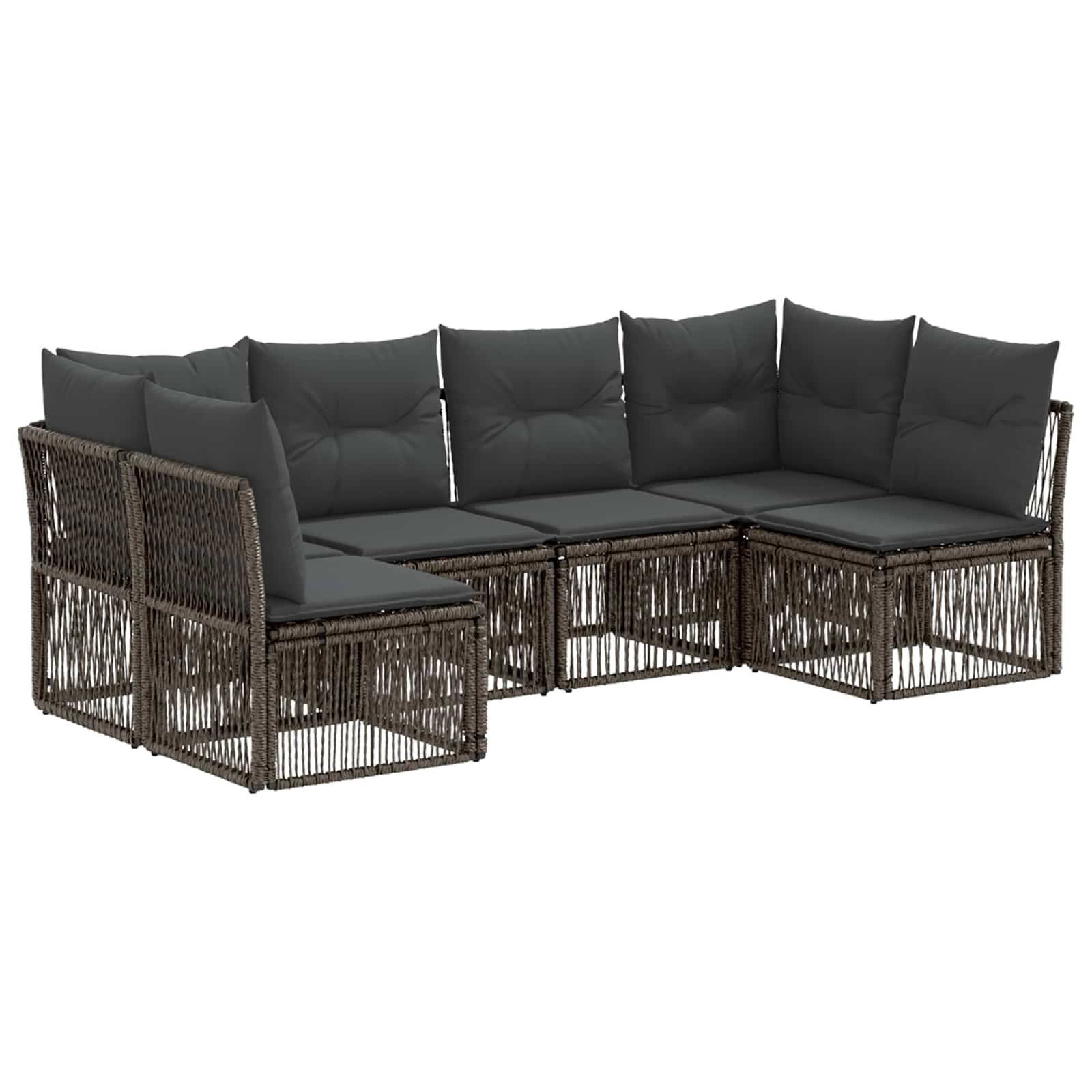 vidaXL Gartensofa-set 6 pcs Grau Poly-Rattan