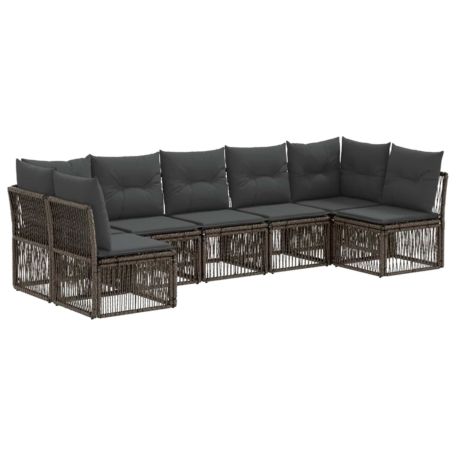 vidaXL Gartensofa-set 7 pcs Grau Poly-Rattan