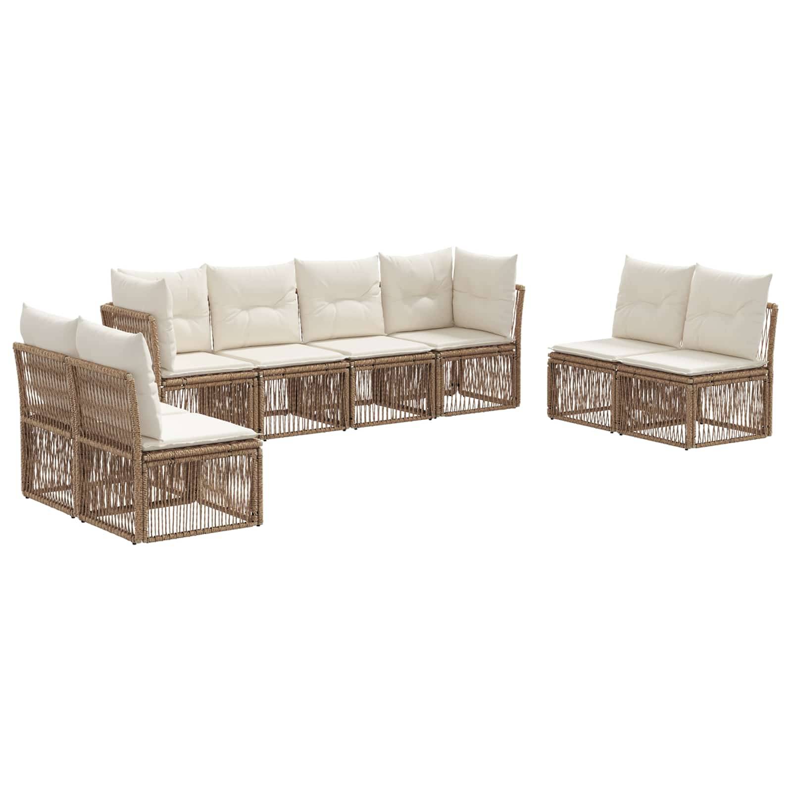 vidaXL Gartensofa-set 8 pcs Beige Poly-Rattan