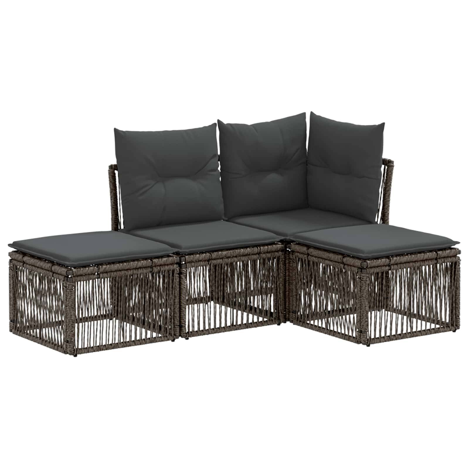 vidaXL Gartensofa-set 4 pcs Grau Poly-Rattan