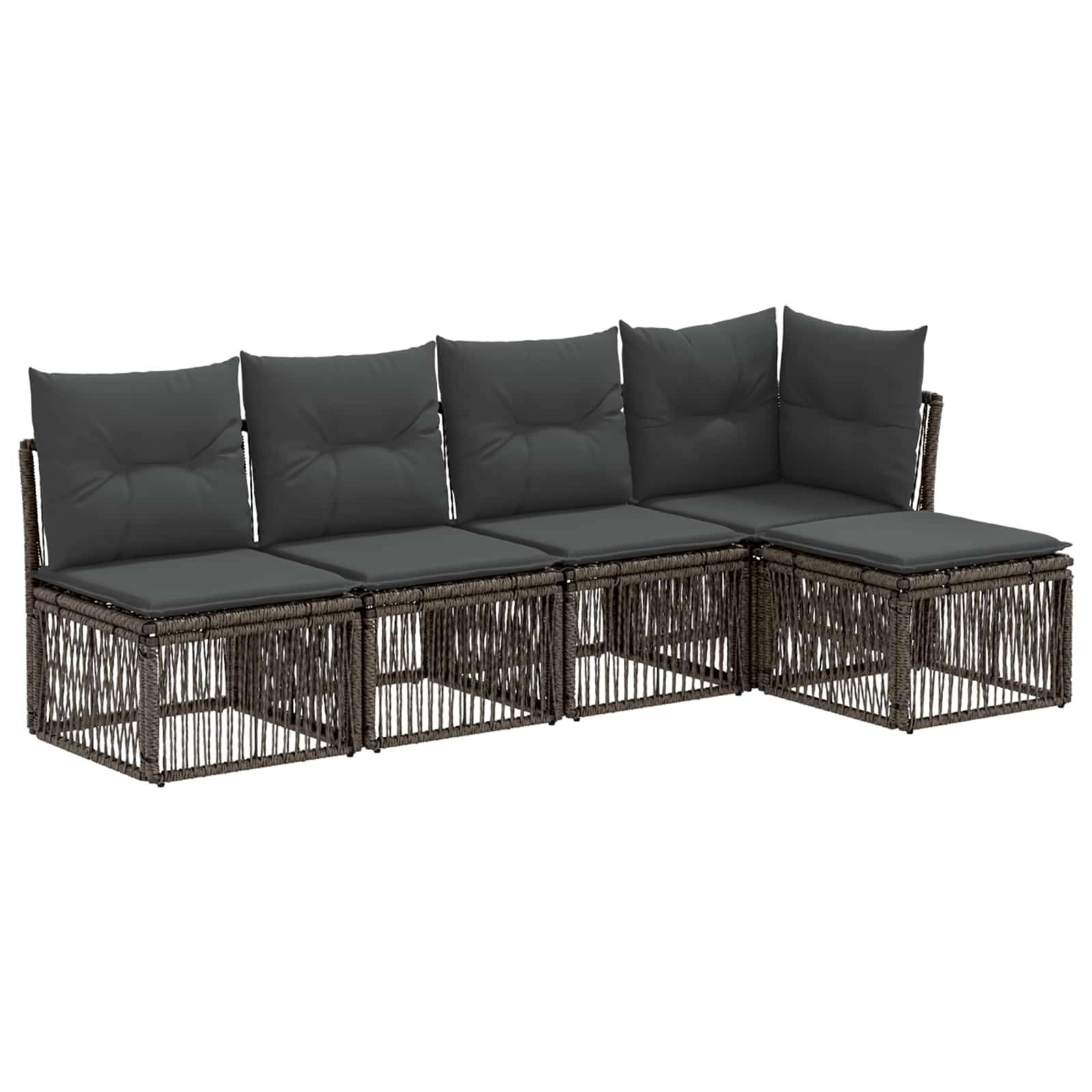 vidaXL Gartensofa-set 5 pcs Grau Poly-Rattan