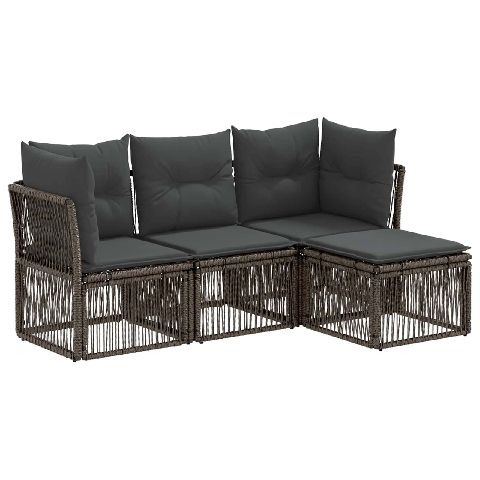 vidaXL Gartensofa-set 4 pcs Grau Poly-Rattan