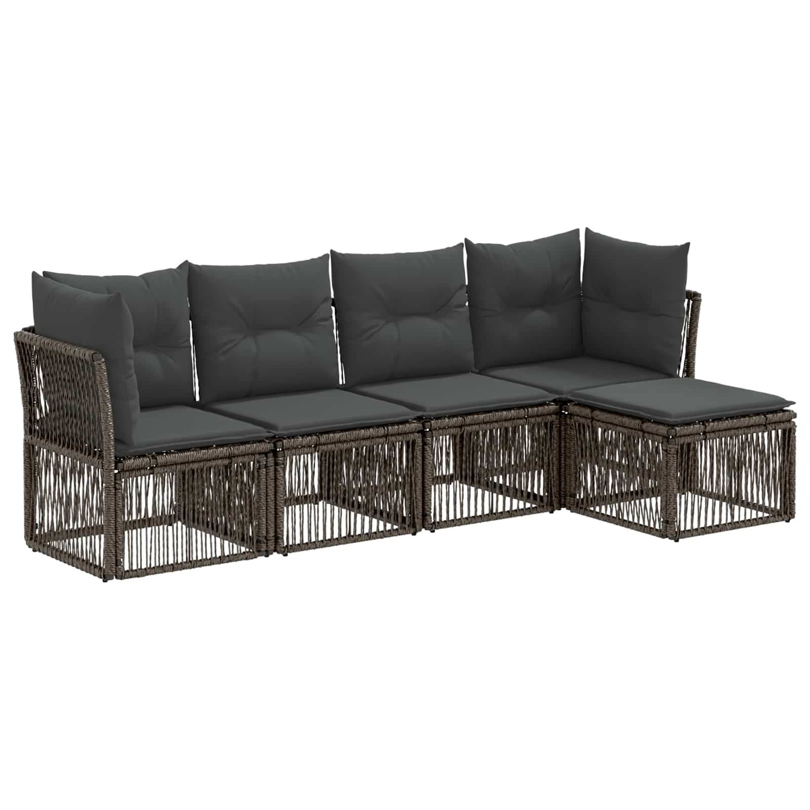 vidaXL Gartensofa-set 5 pcs Grau Poly-Rattan