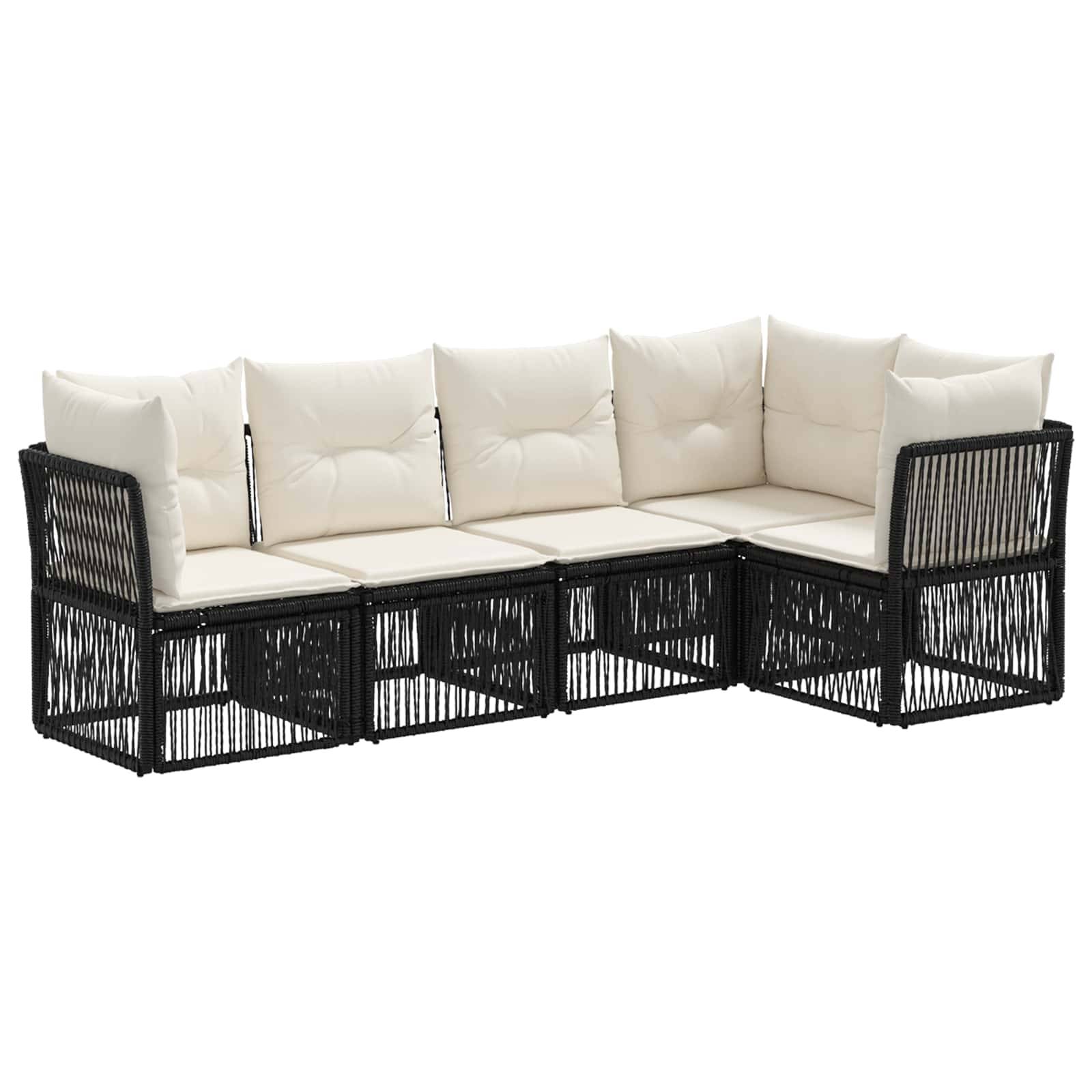 vidaXL Gartensofa-set 5 pcs Schwarz Poly-Rattan