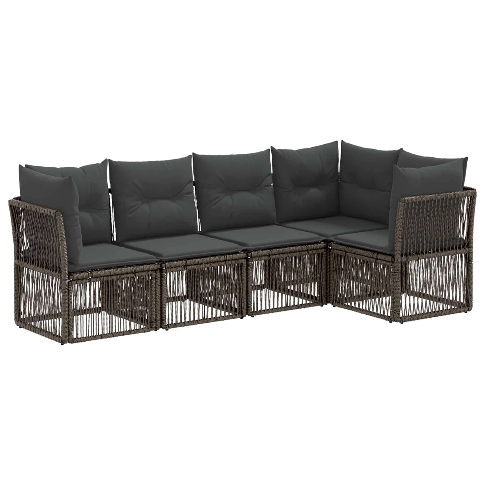 vidaXL Gartensofa-set 5 pcs Grau Poly-Rattan
