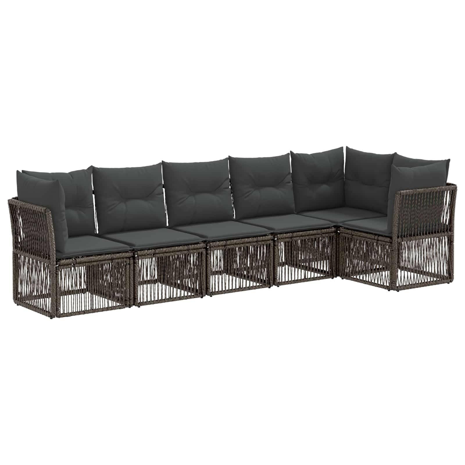 vidaXL Gartensofa-set 6 pcs Grau Poly-Rattan