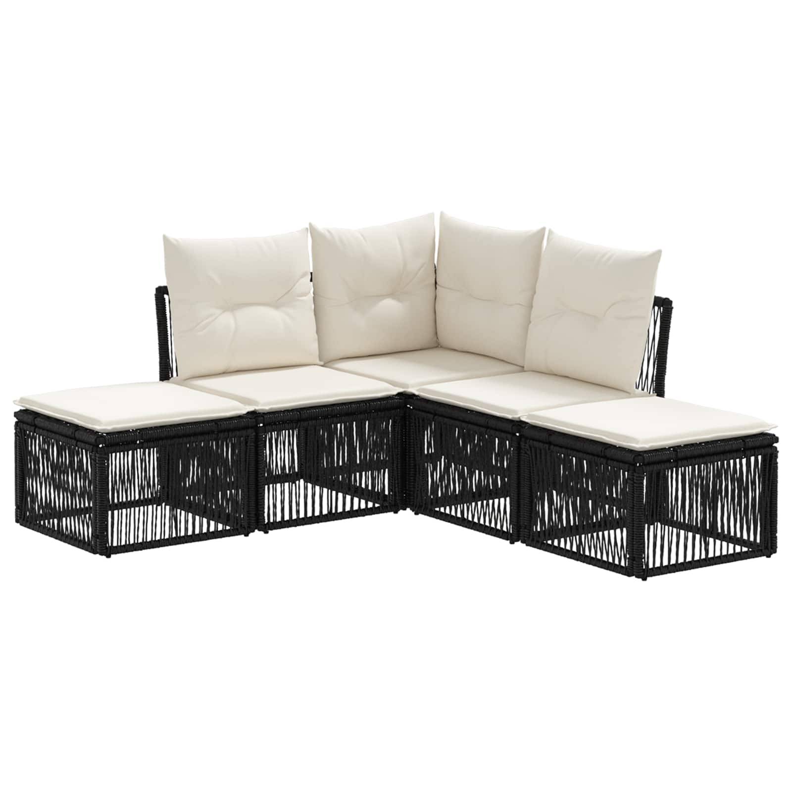 vidaXL Gartensofa-set 5 pcs Schwarz Poly-Rattan
