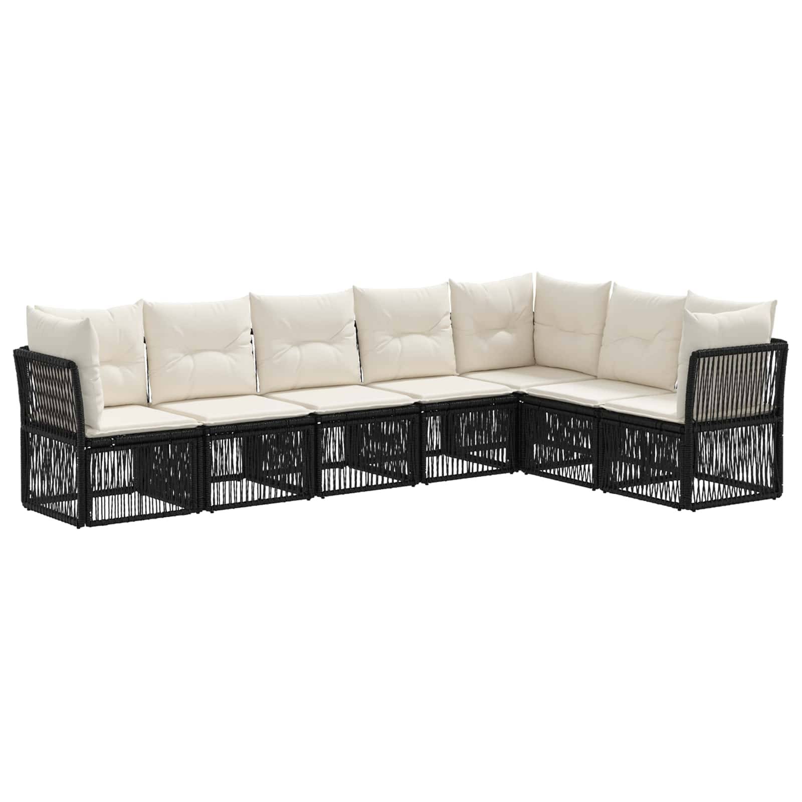 vidaXL Gartensofa-set 7 pcs Schwarz Poly-Rattan