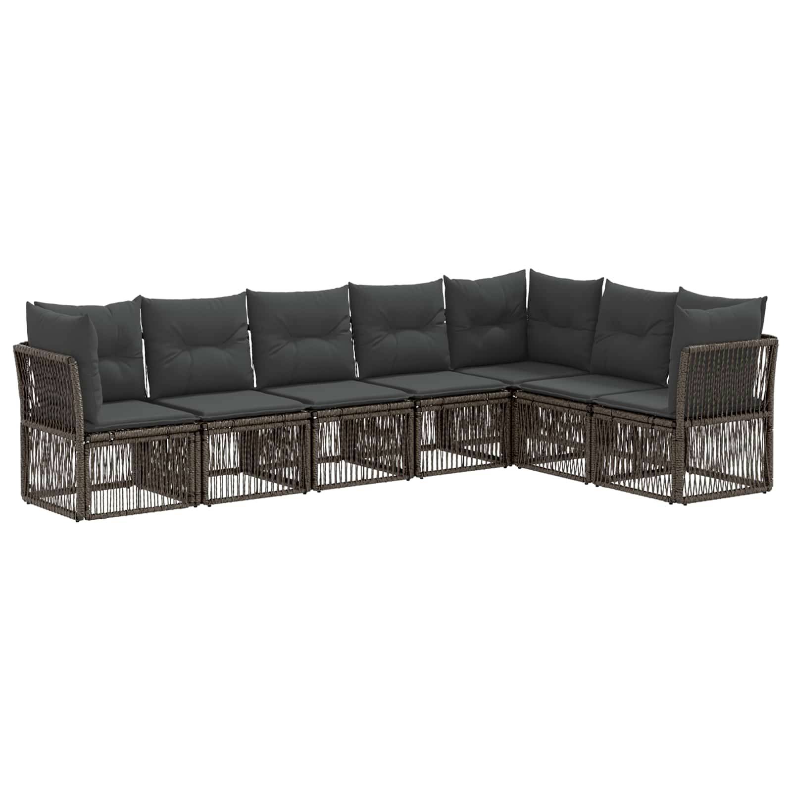 vidaXL Gartensofa-set 7 pcs Grau Poly-Rattan