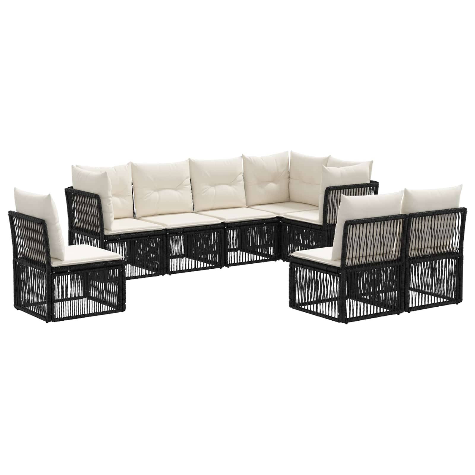vidaXL Gartensofa-set 8 pcs Schwarz Poly-Rattan
