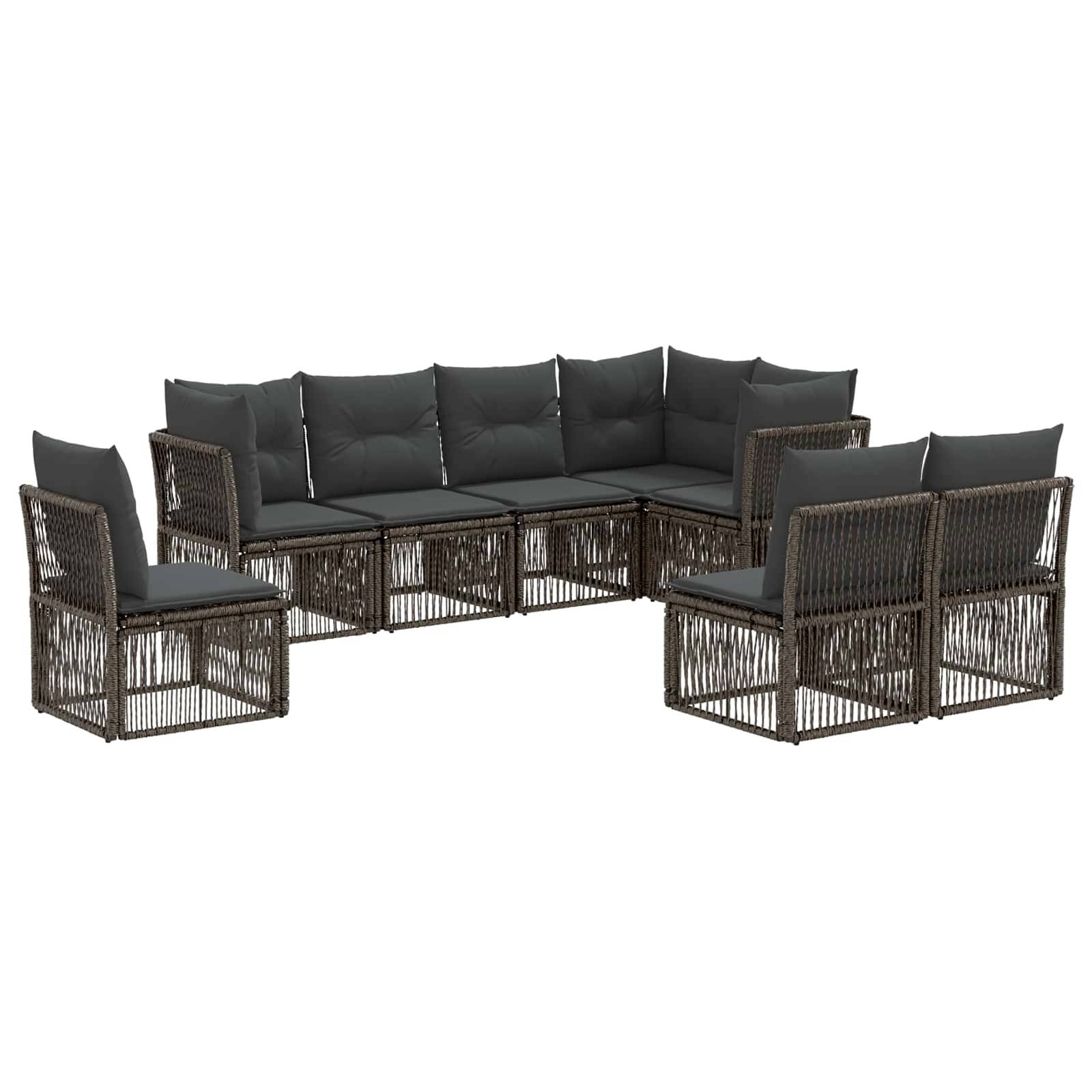 vidaXL Gartensofa-set 8 pcs Grau Poly-Rattan
