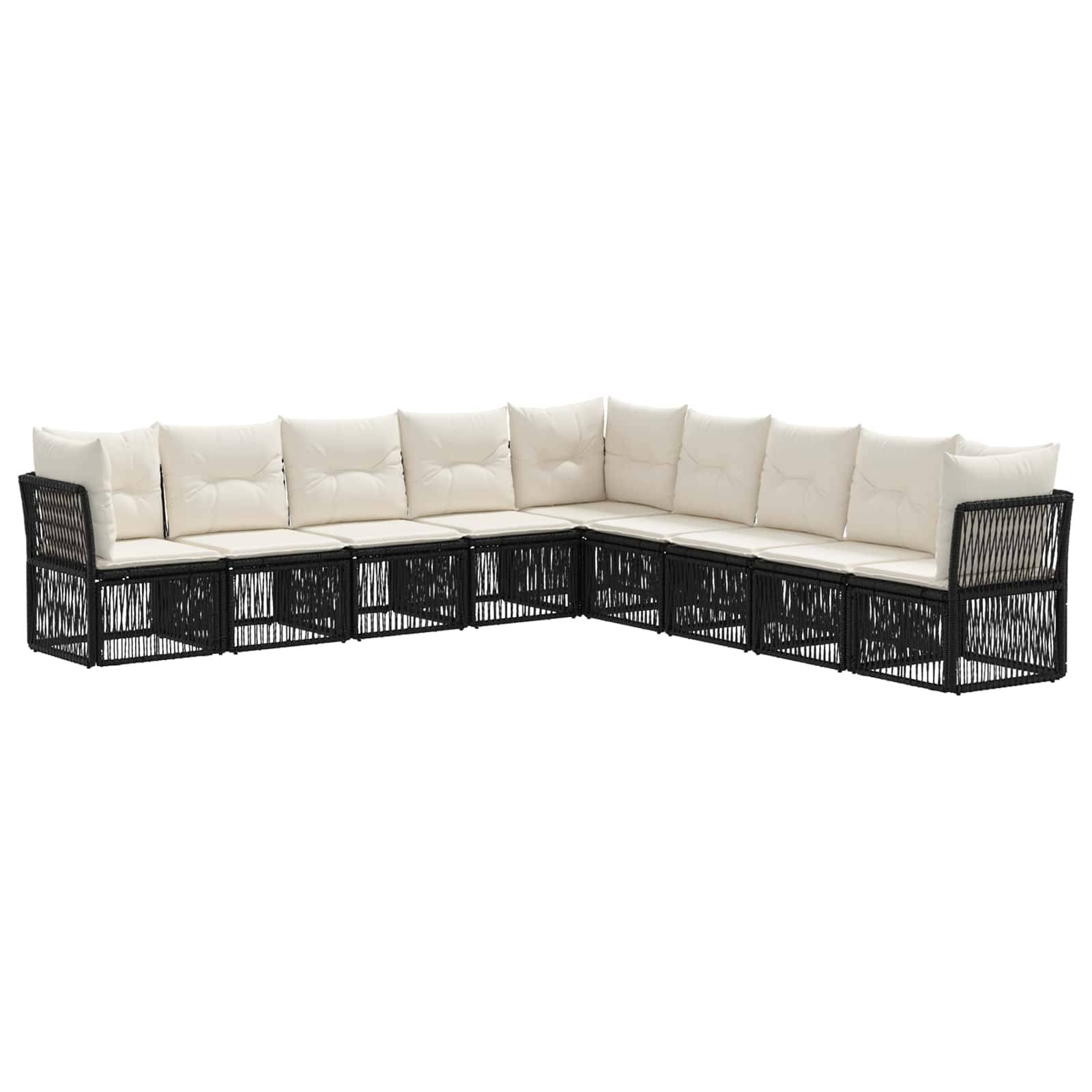 vidaXL Gartensofa-set 9 pcs Schwarz Poly-Rattan