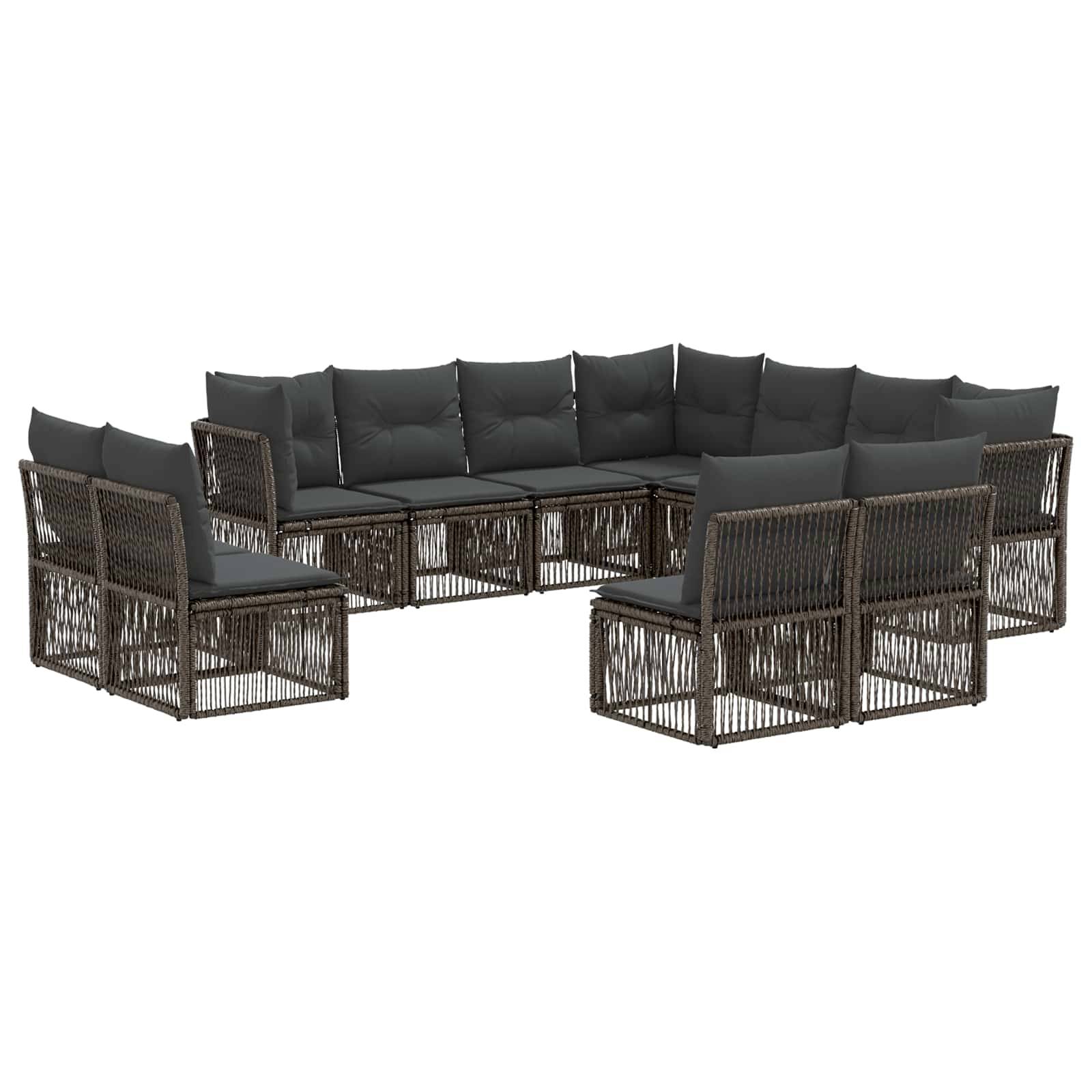 vidaXL Gartensofa-set 11 pcs Grau Poly-Rattan