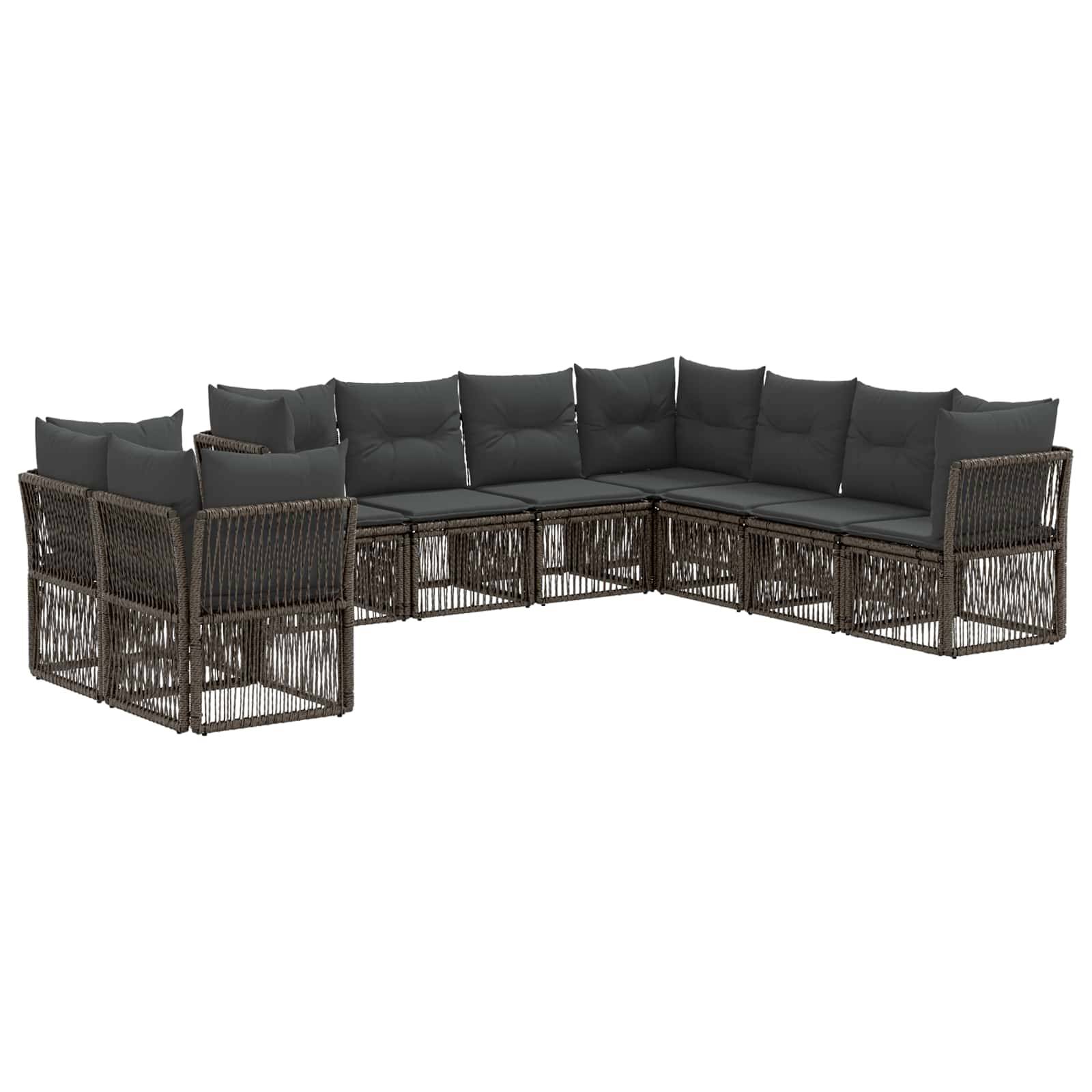 vidaXL Gartensofa-set 9 pcs Grau Poly-Rattan