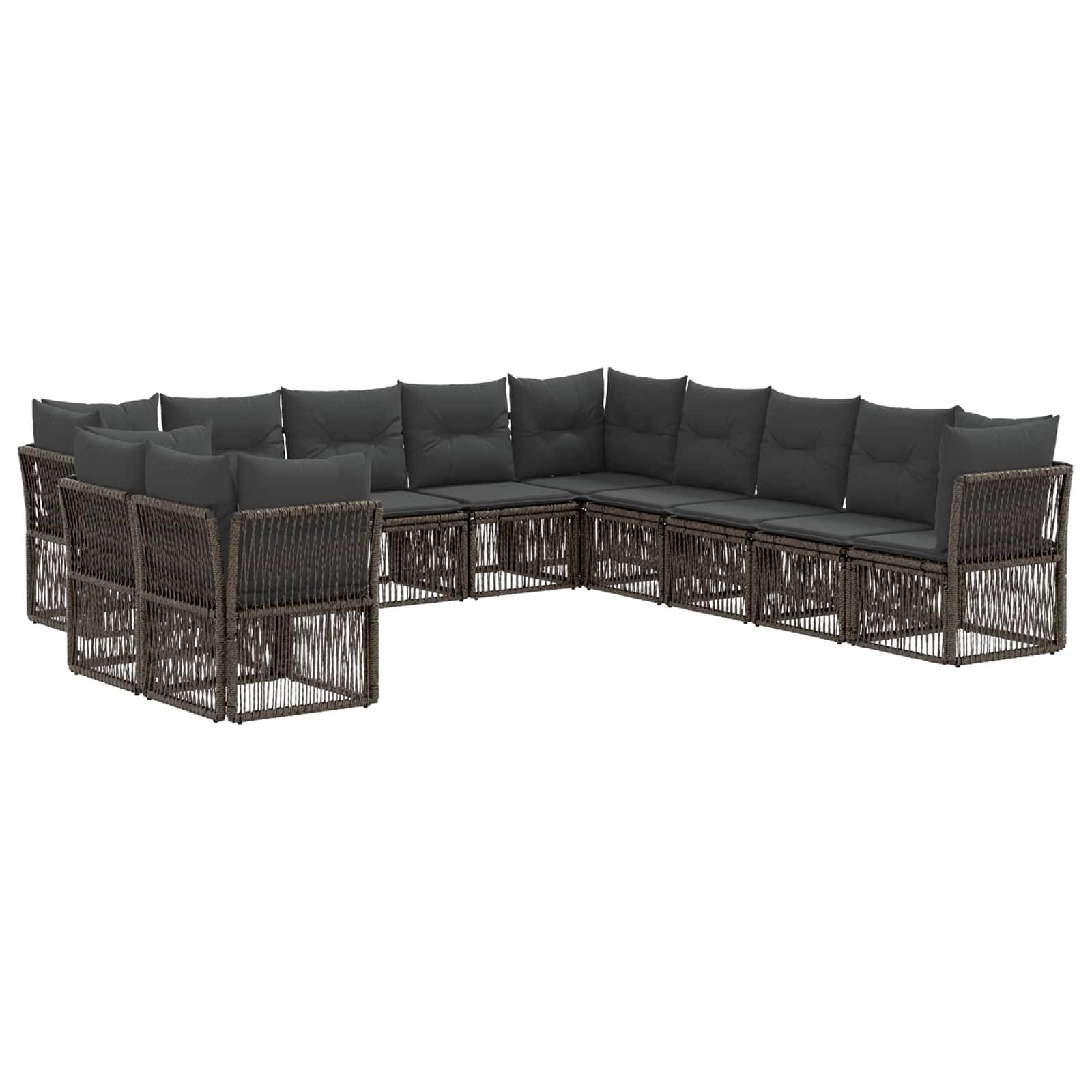 vidaXL Gartensofa-set 11 pcs Grau Poly-Rattan