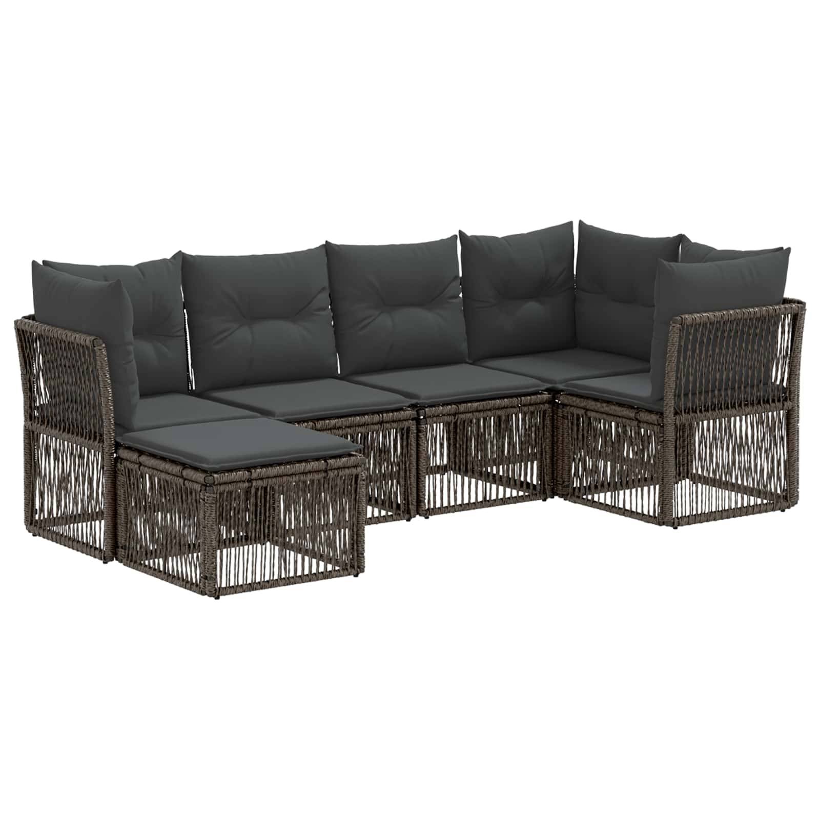vidaXL Gartensofa-set 6 pcs Grau Poly-Rattan