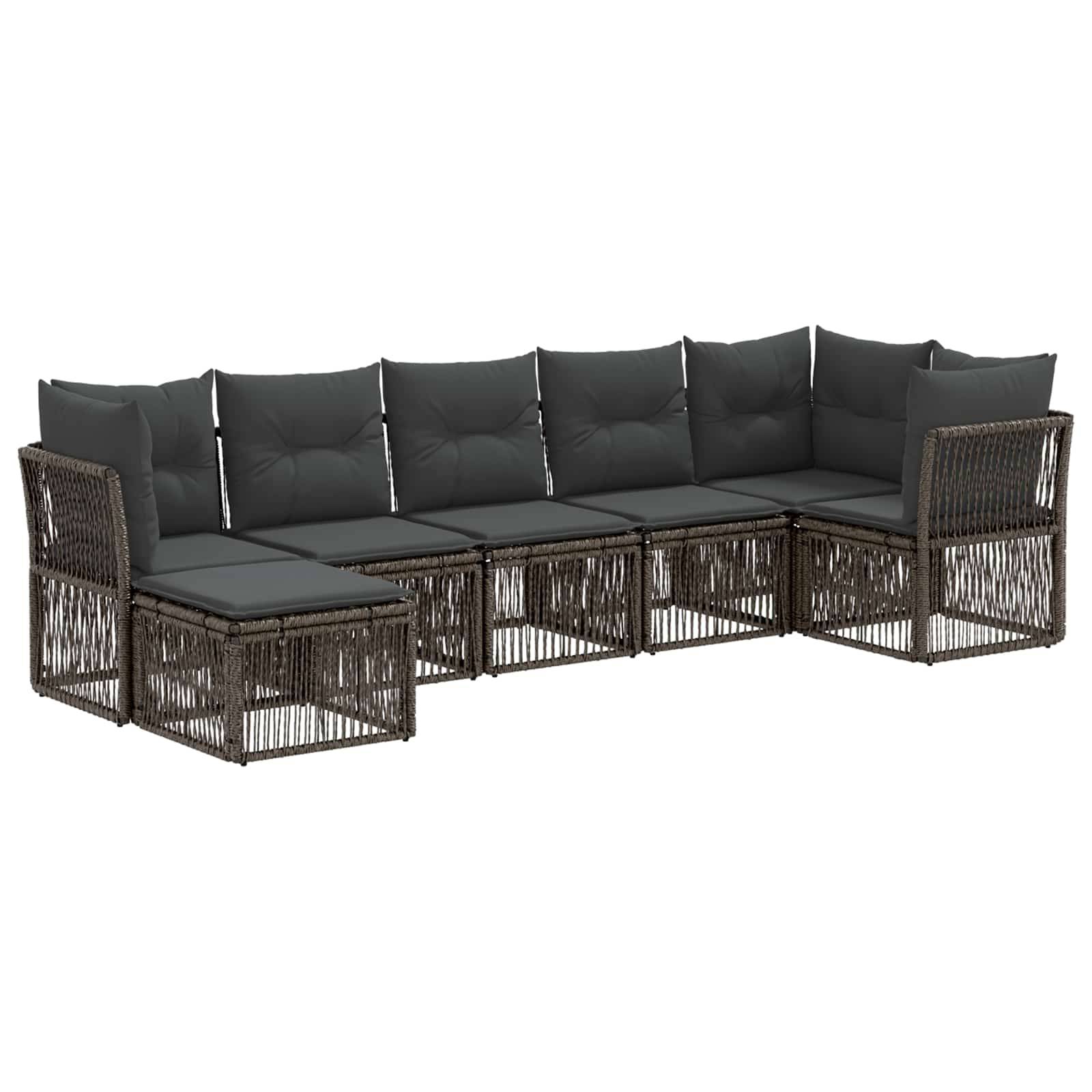 vidaXL Gartensofa-set 7 pcs Grau Poly-Rattan