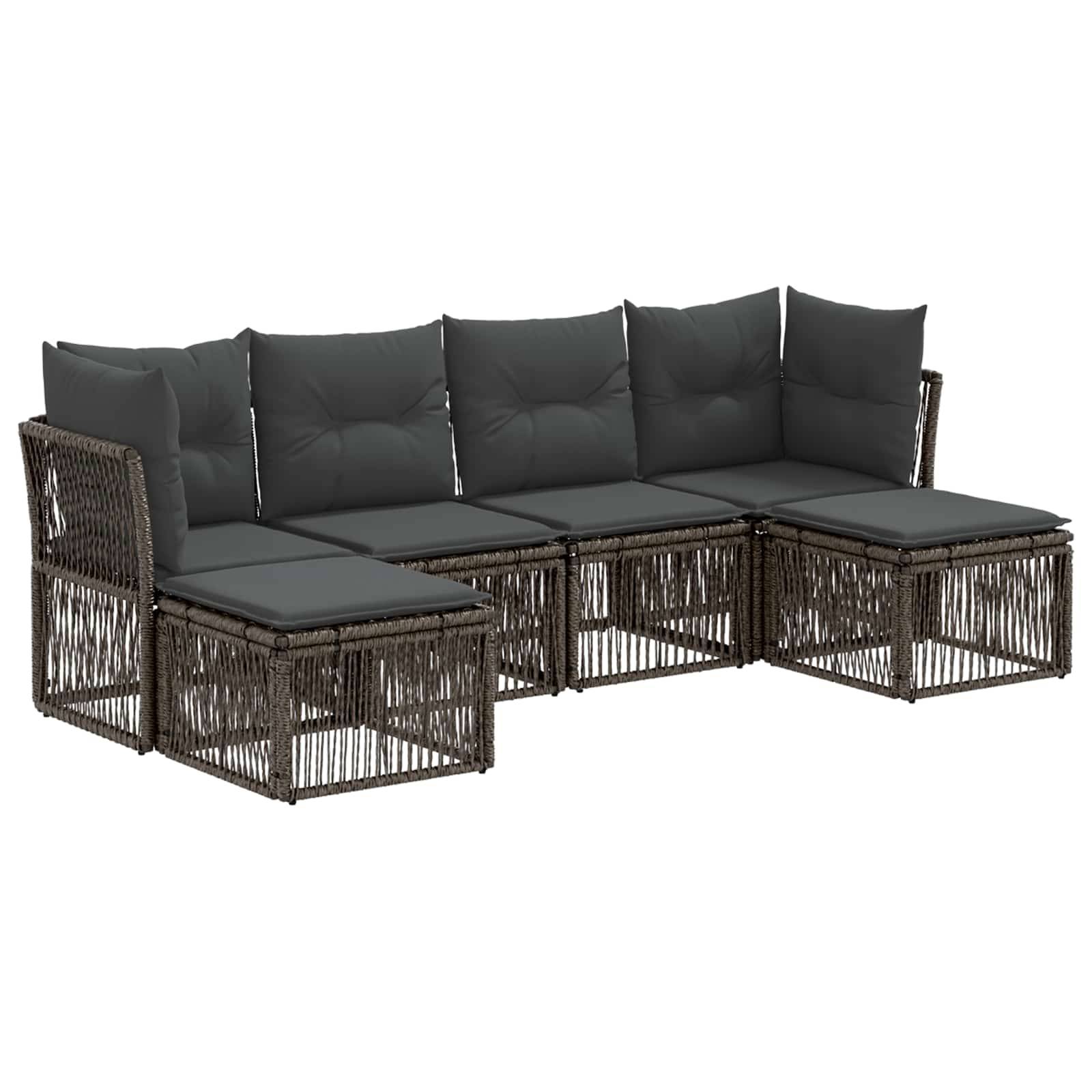 vidaXL Gartensofa-set 6 pcs Grau Poly-Rattan