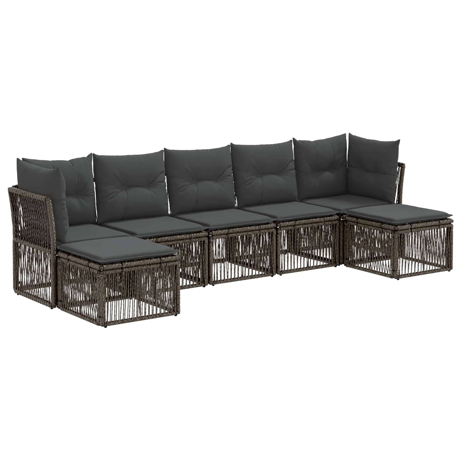 vidaXL Gartensofa-set 7 pcs Grau Poly-Rattan