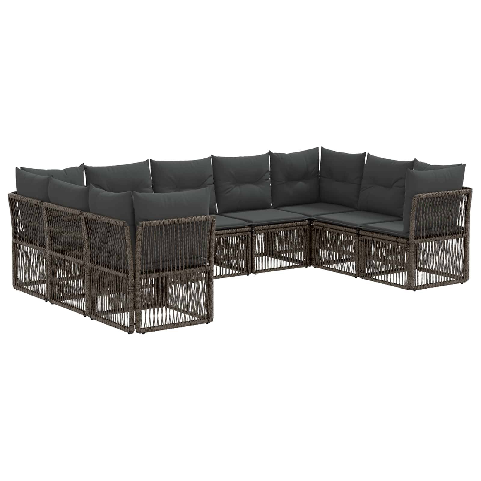 vidaXL Gartensofa-set 9 pcs Grau Poly-Rattan