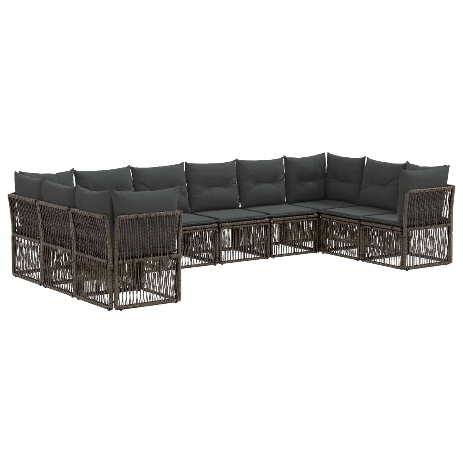 vidaXL Gartensofa-set 10 pcs Grau Poly-Rattan