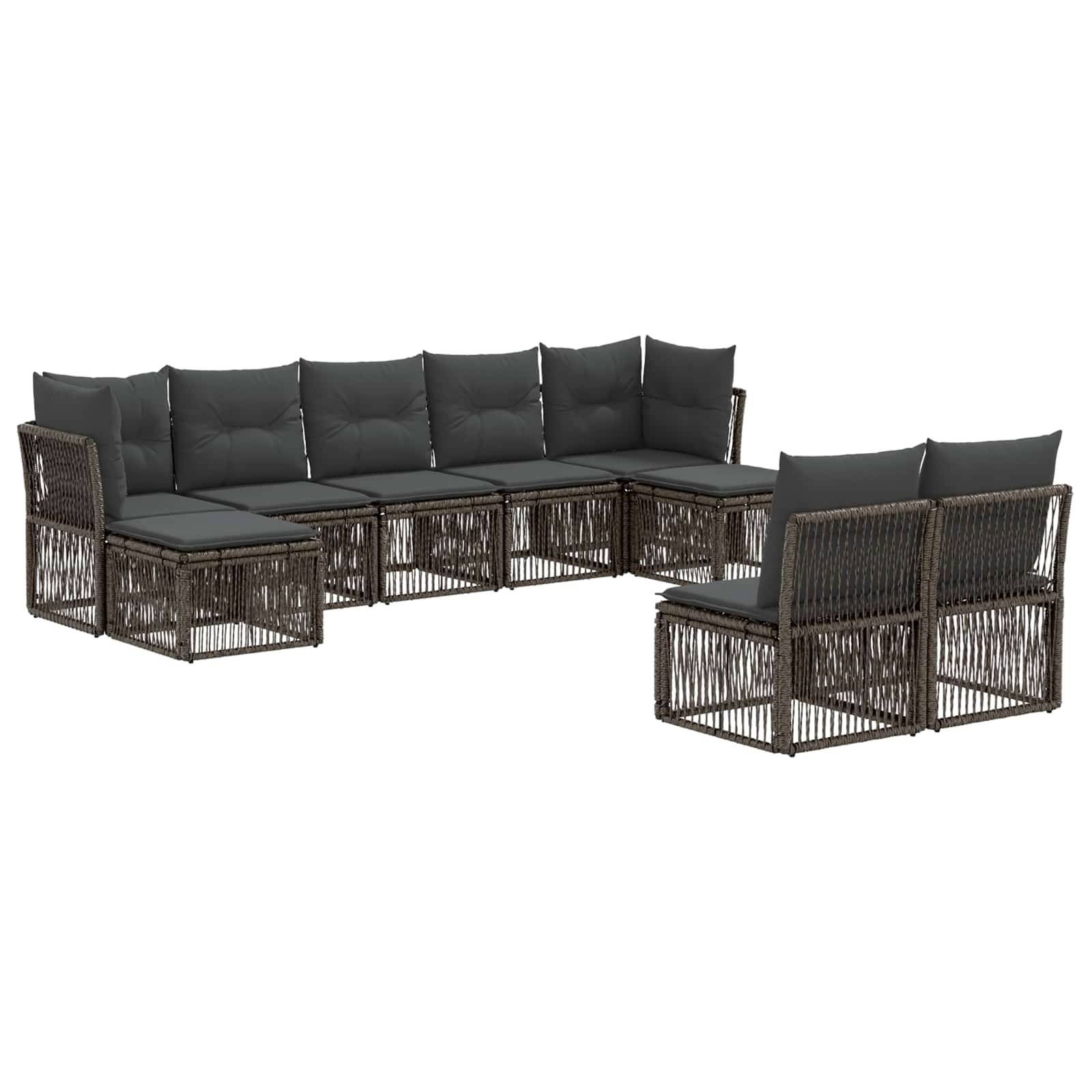 vidaXL Gartensofa-set 9 pcs Grau Poly-Rattan