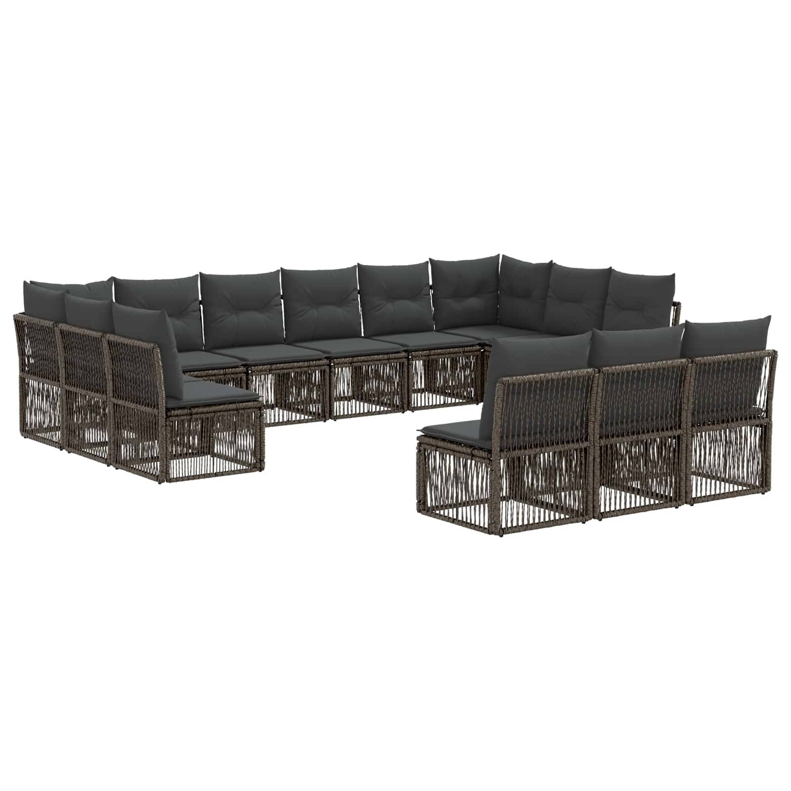 vidaXL Gartensofa-set 13 pcs Grau Poly-Rattan