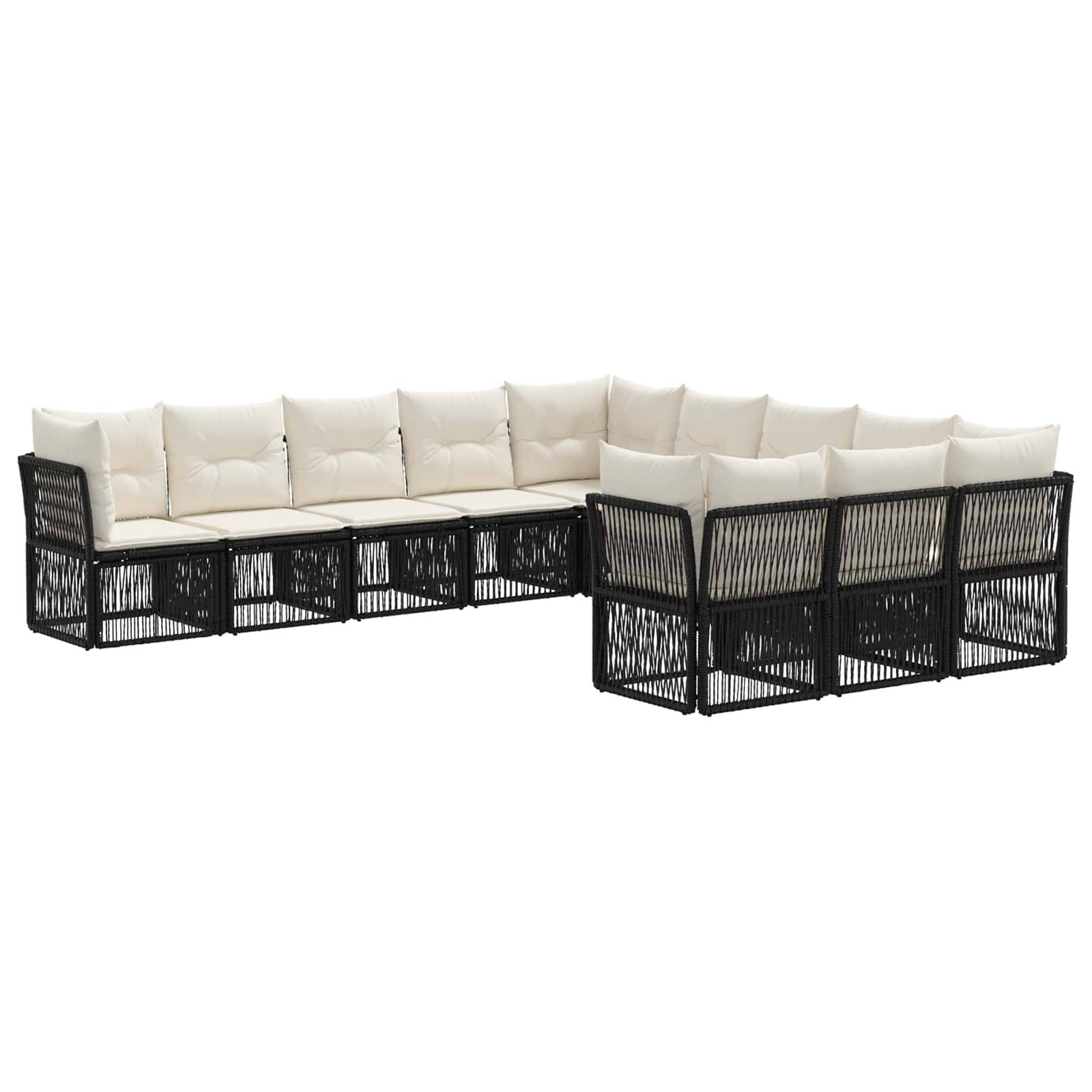 vidaXL Gartensofa-set 11 pcs Schwarz Poly-Rattan