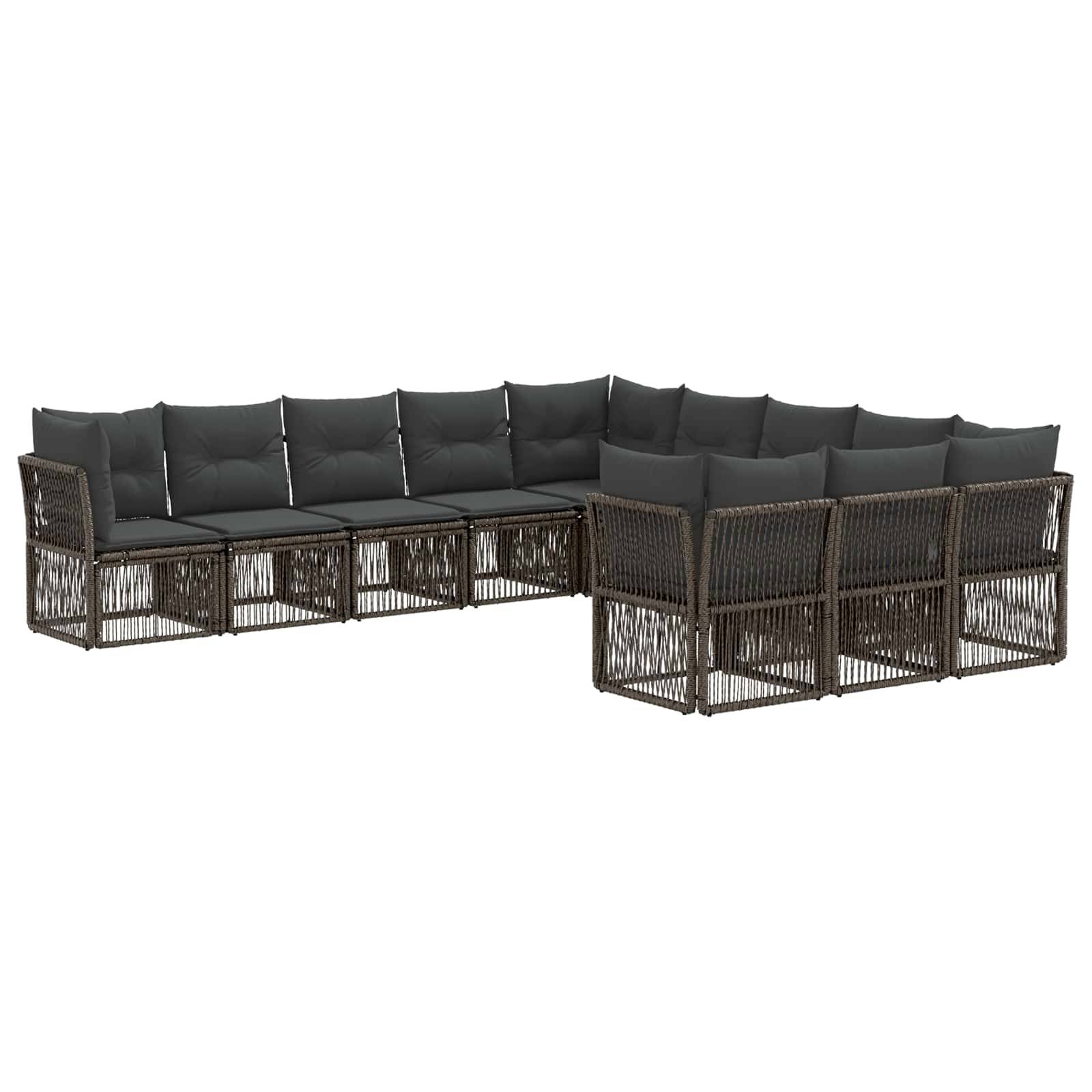 vidaXL Gartensofa-set 11 pcs Grau Poly-Rattan