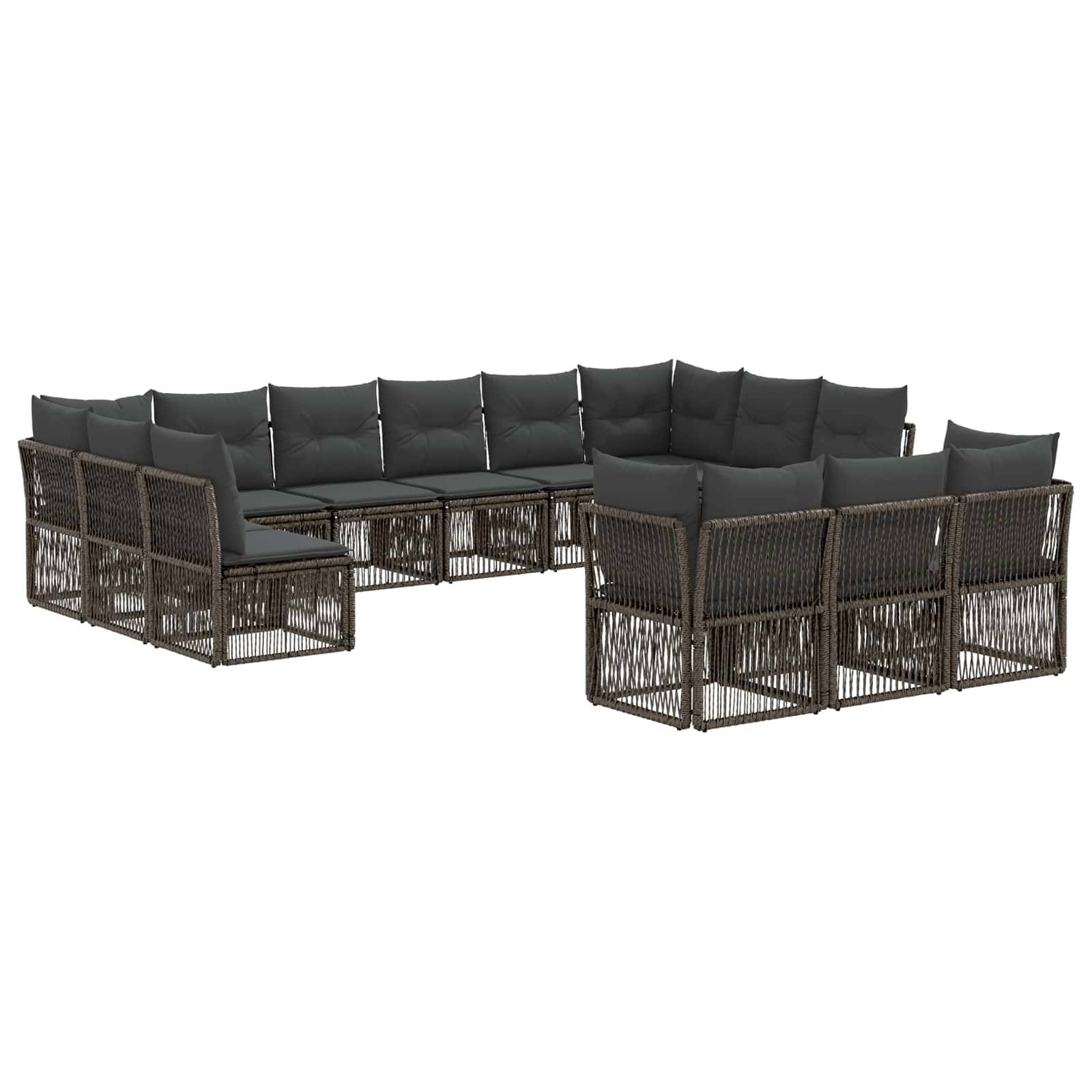 vidaXL Gartensofa-set 13 pcs Grau Poly-Rattan