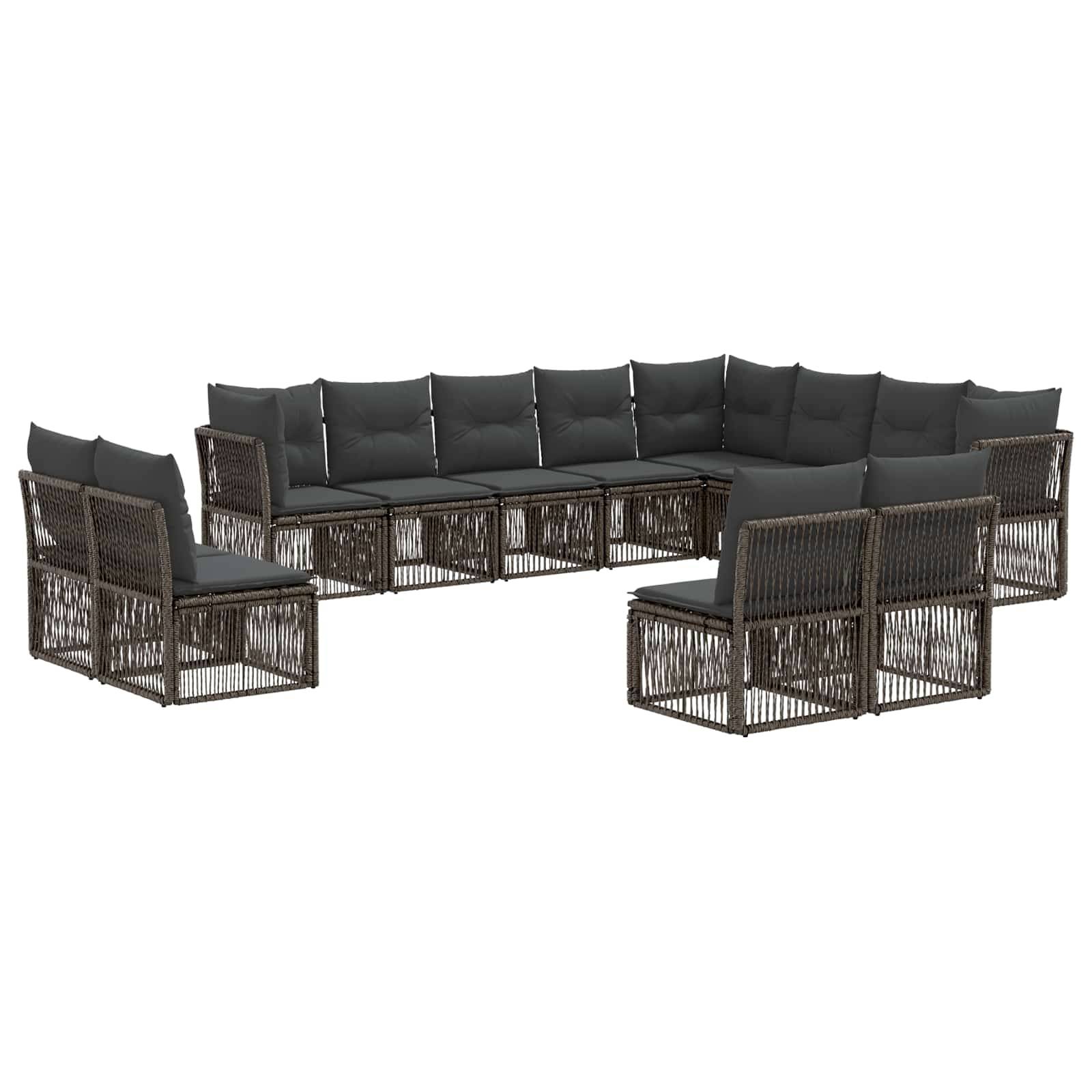 vidaXL Gartensofa-set 12 pcs Grau Poly-Rattan