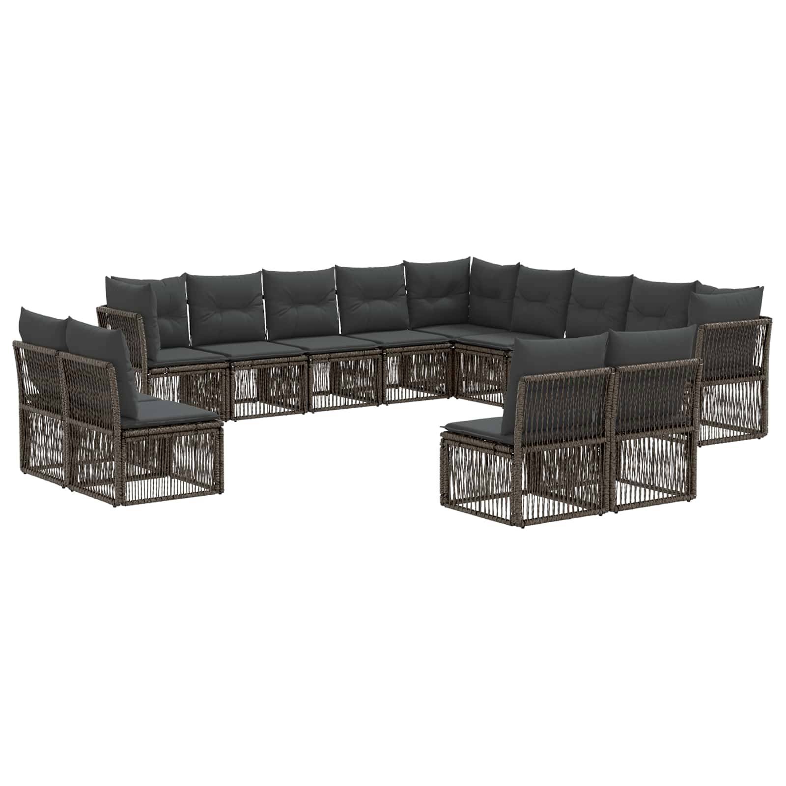 vidaXL Gartensofa-set 13 pcs Grau Poly-Rattan