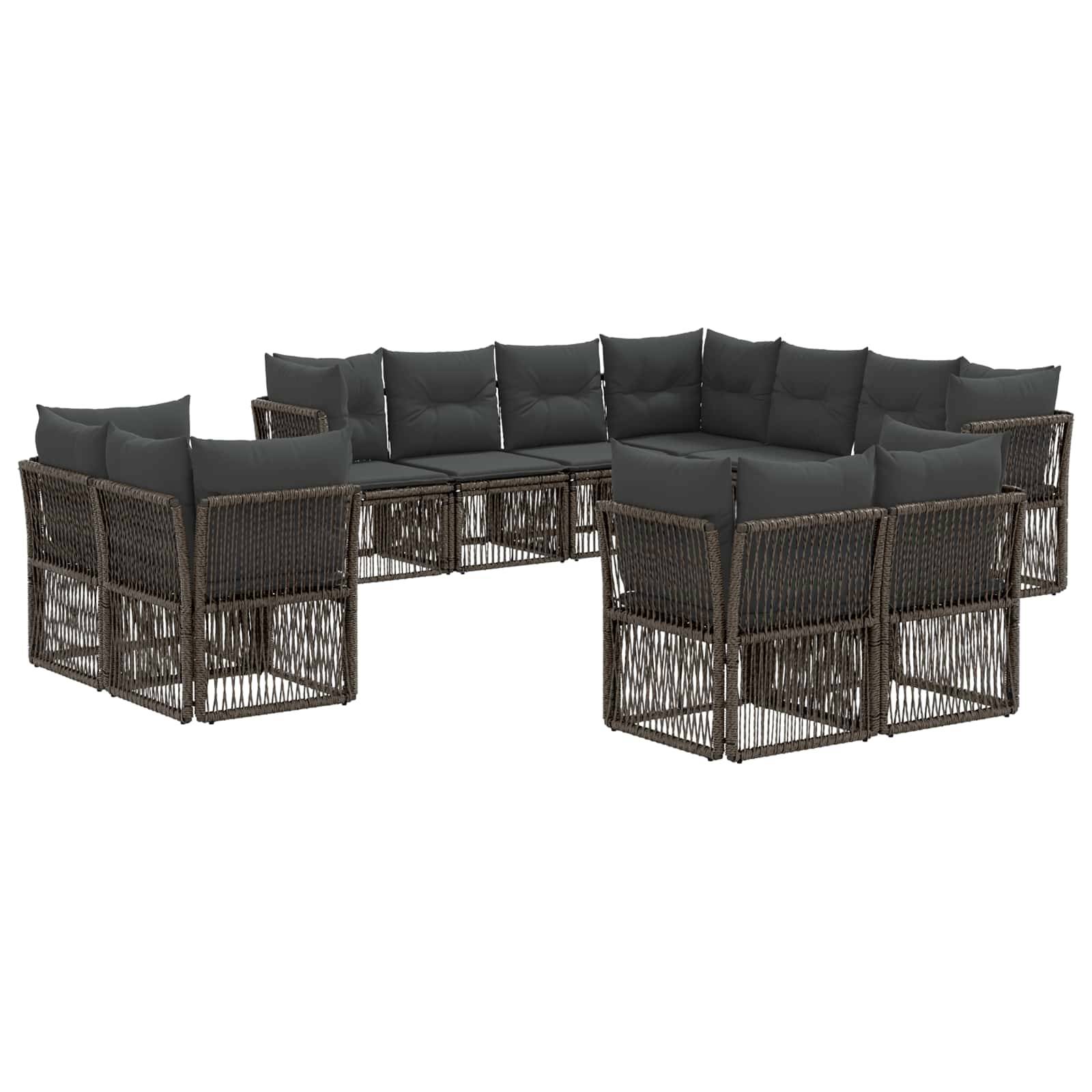 vidaXL Gartensofa-set 11 pcs Grau Poly-Rattan