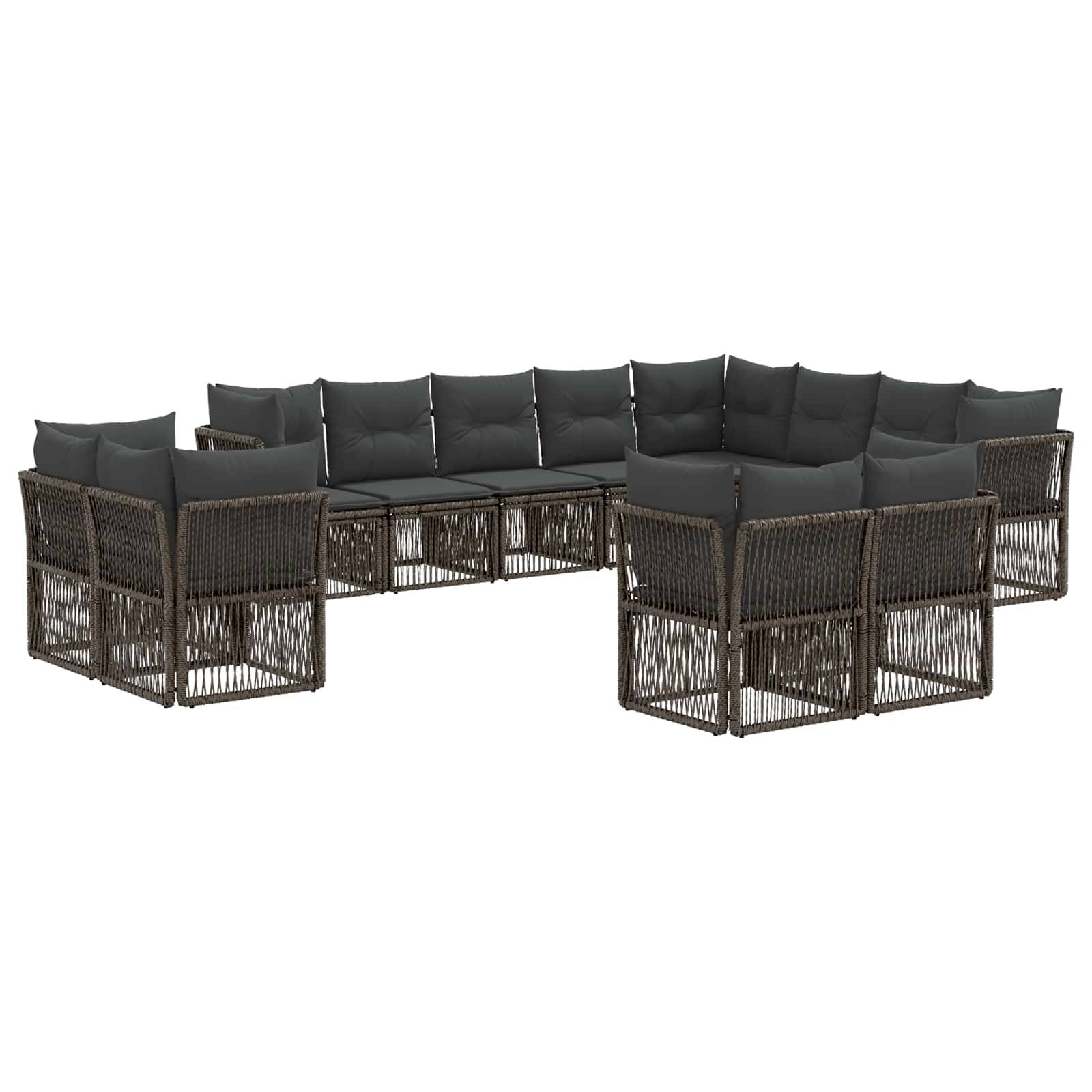 vidaXL Gartensofa-set 12 pcs Grau Poly-Rattan