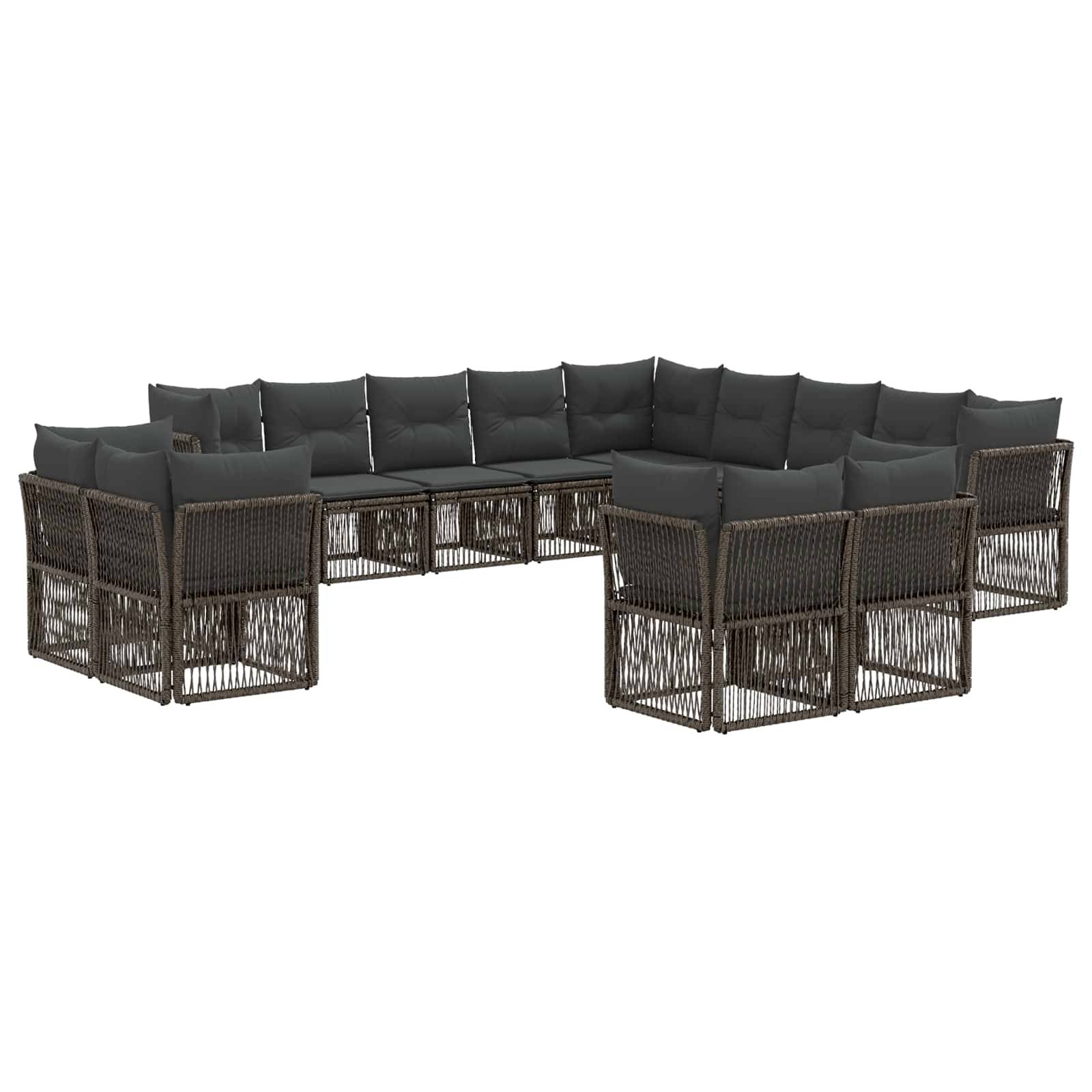 vidaXL Gartensofa-set 13 pcs Grau Poly-Rattan