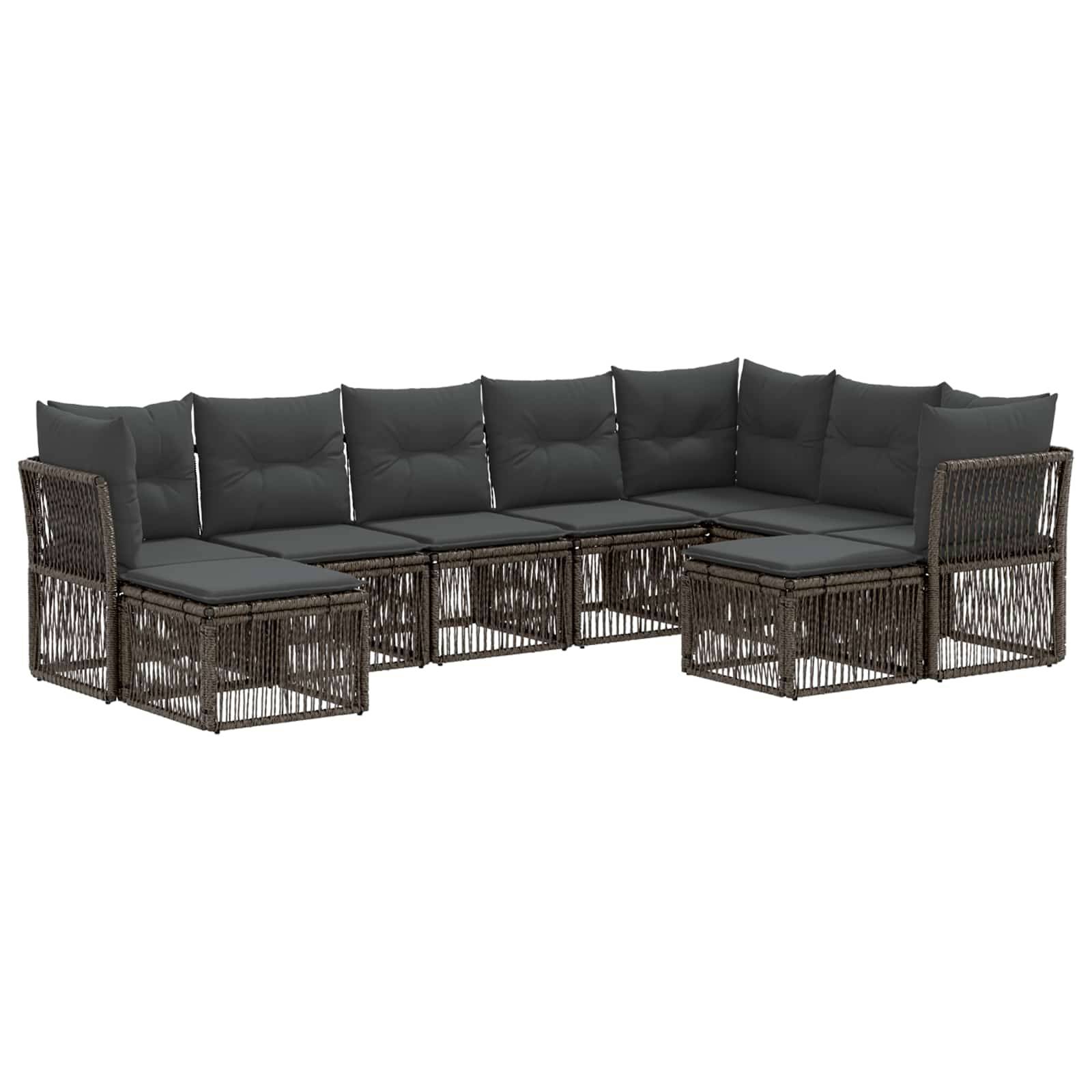 vidaXL Gartensofa-set 9 pcs Grau Poly-Rattan