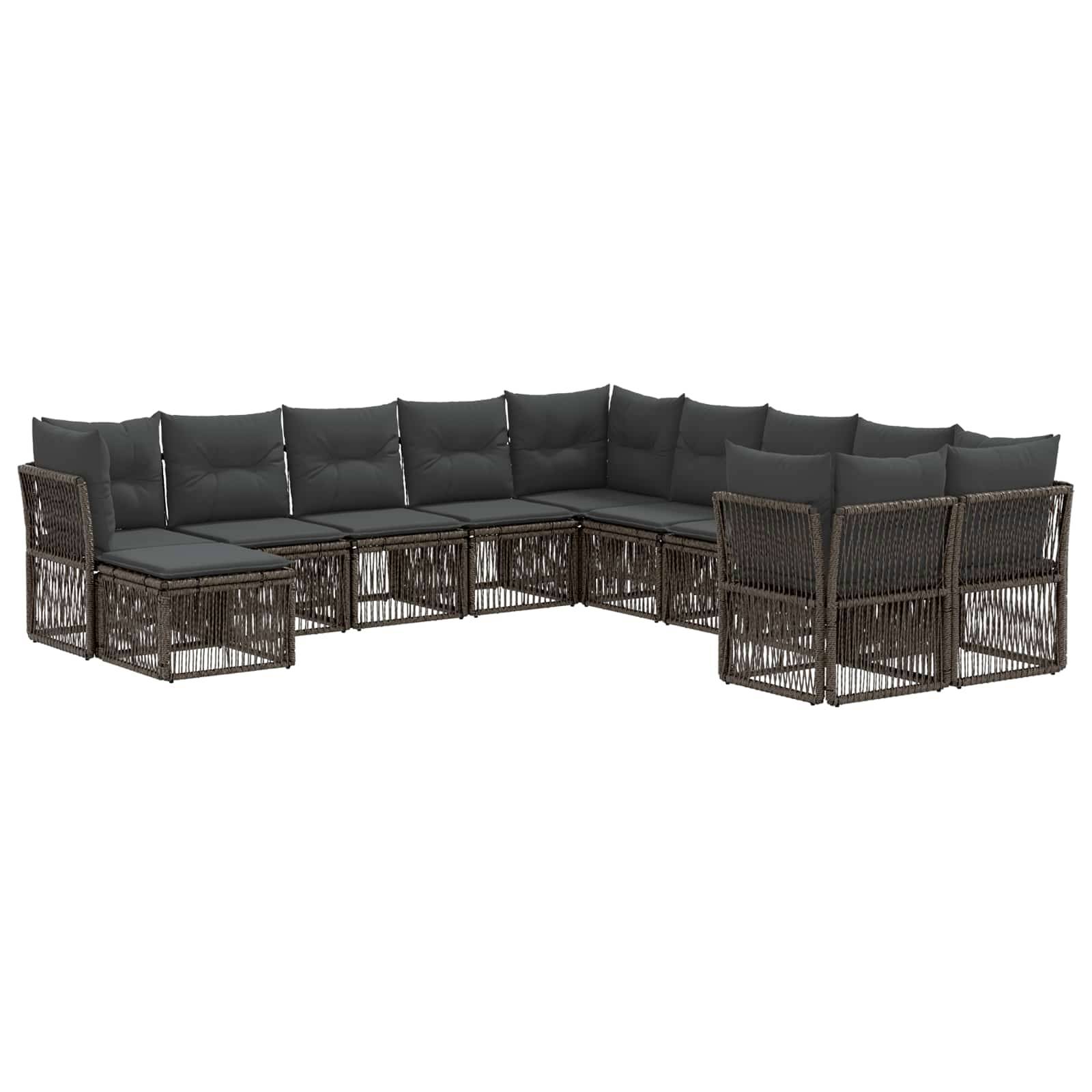 vidaXL Gartensofa-set 11 pcs Grau Poly-Rattan