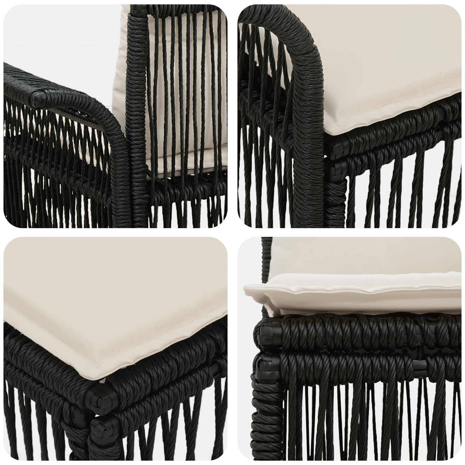 vidaXL Gartensofa-set 10 pcs Schwarz Poly-Rattan