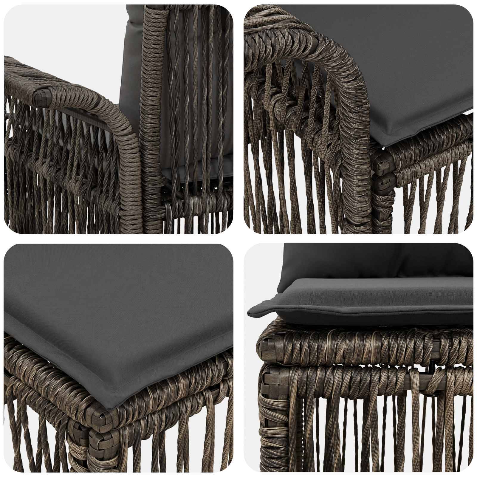 vidaXL Gartensofa-set 4 pcs Grau Poly-Rattan
