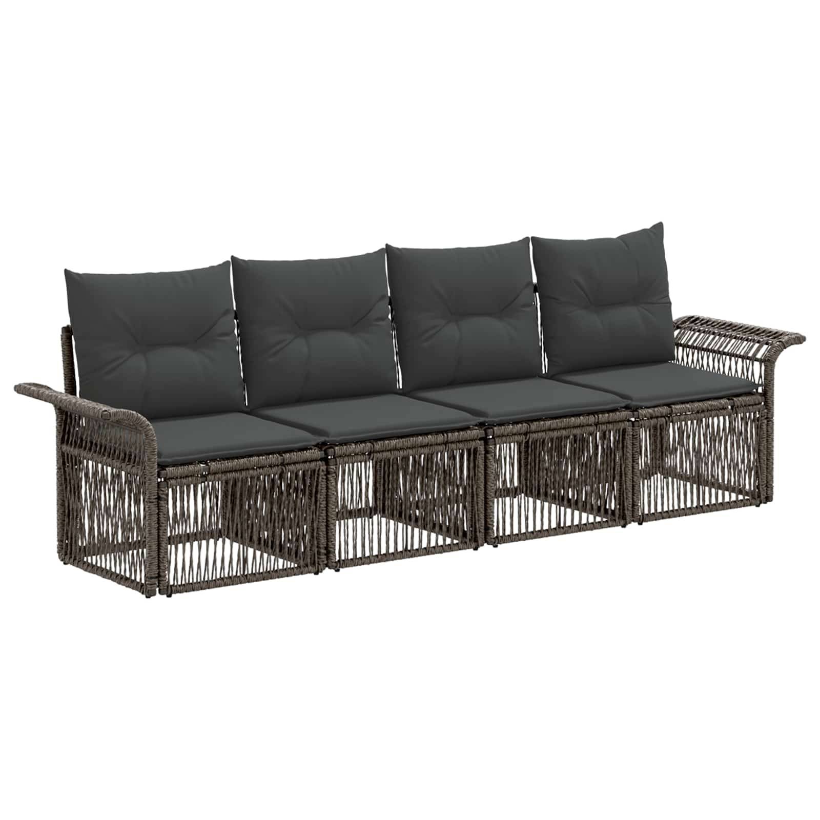 vidaXL Gartensofa-set 4 pcs Grau Poly-Rattan