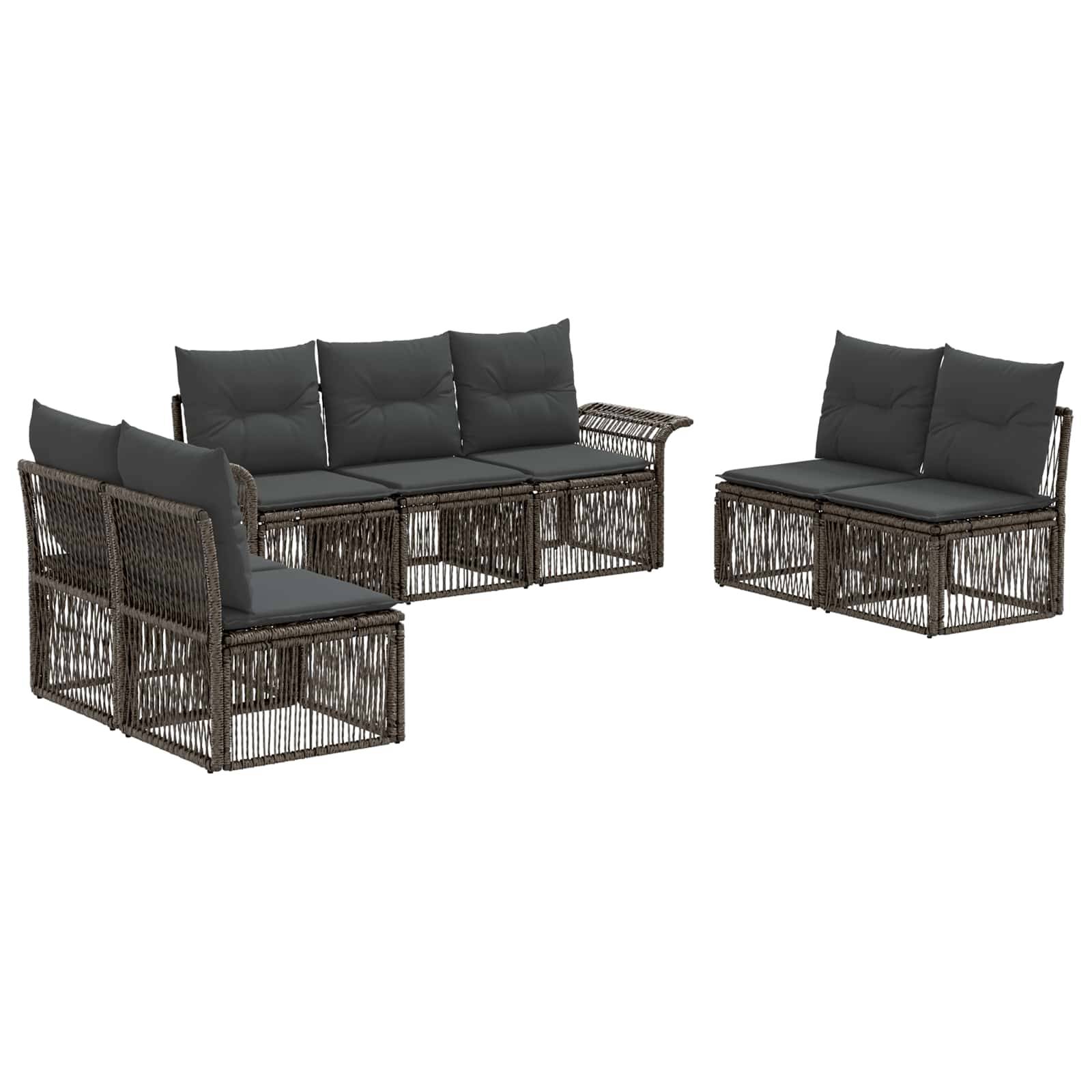 vidaXL Gartensofa-set 7 pcs Grau Poly-Rattan