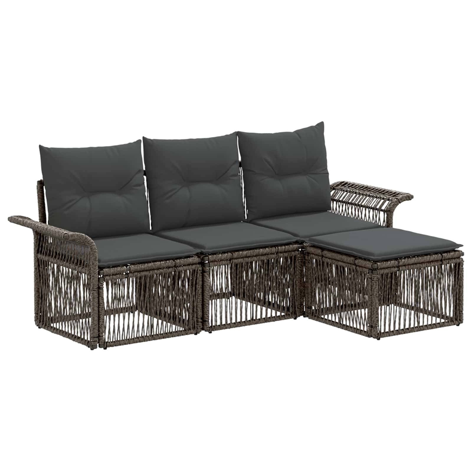 vidaXL Gartensofa-set 4 pcs Grau Poly-Rattan