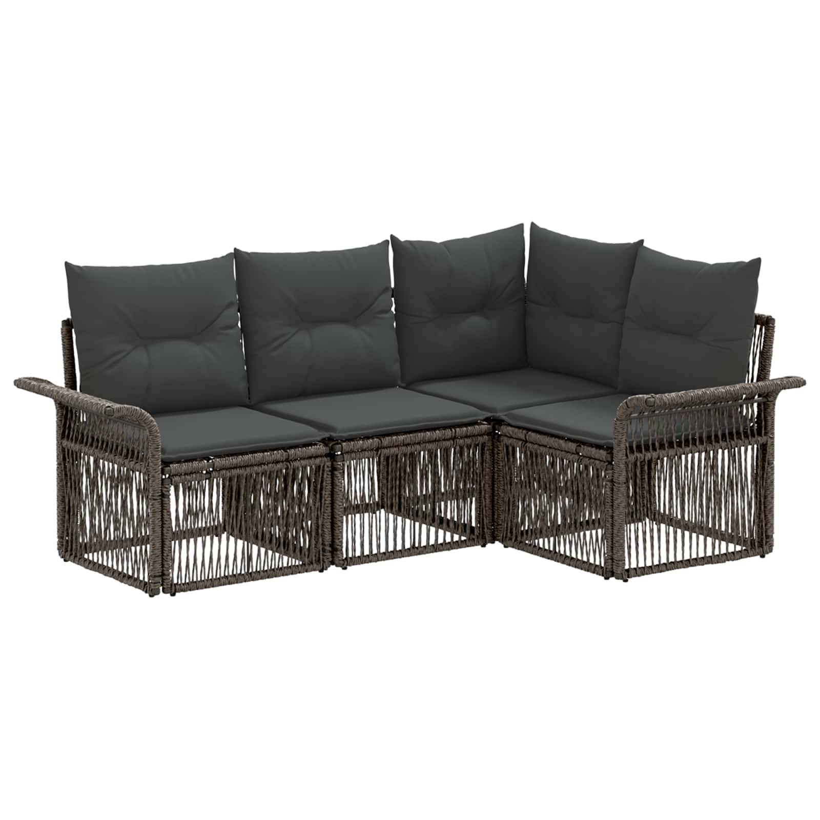 vidaXL Gartensofa-set 4 pcs Grau Poly-Rattan