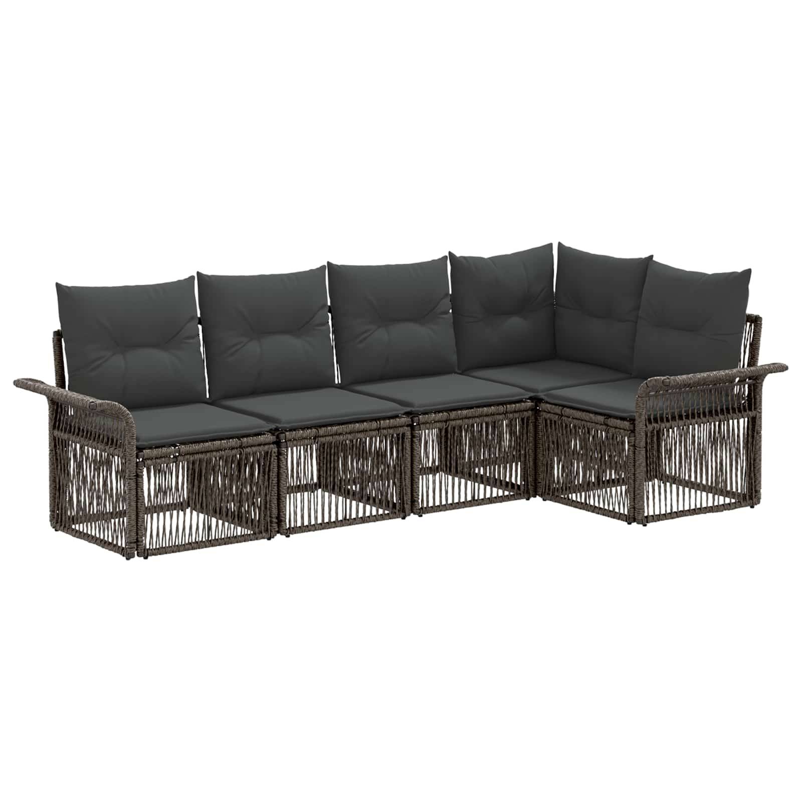 vidaXL Gartensofa-set 5 pcs Grau Poly-Rattan