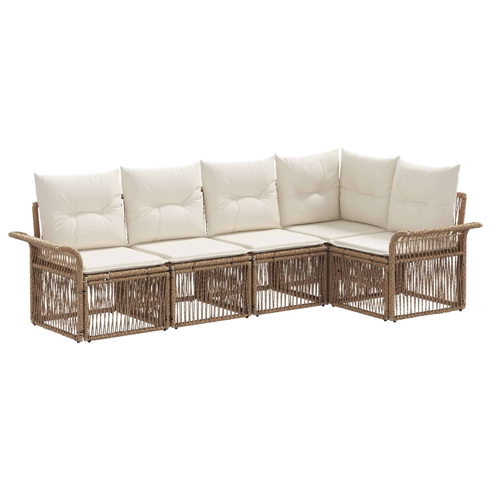 vidaXL Gartensofa-set 5 pcs Beige Poly-Rattan